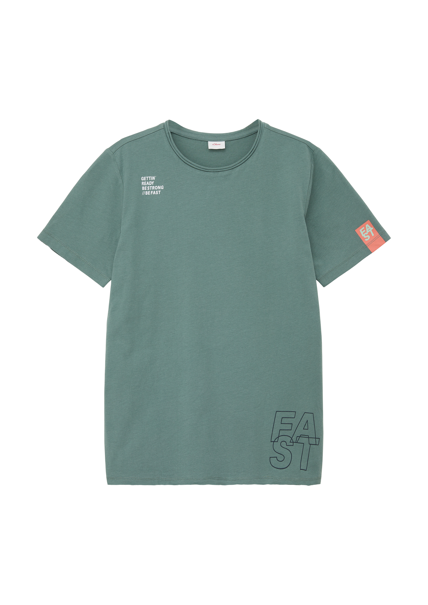 s.Oliver - T-Shirt mit Print-Detail, Jungen, Blau
