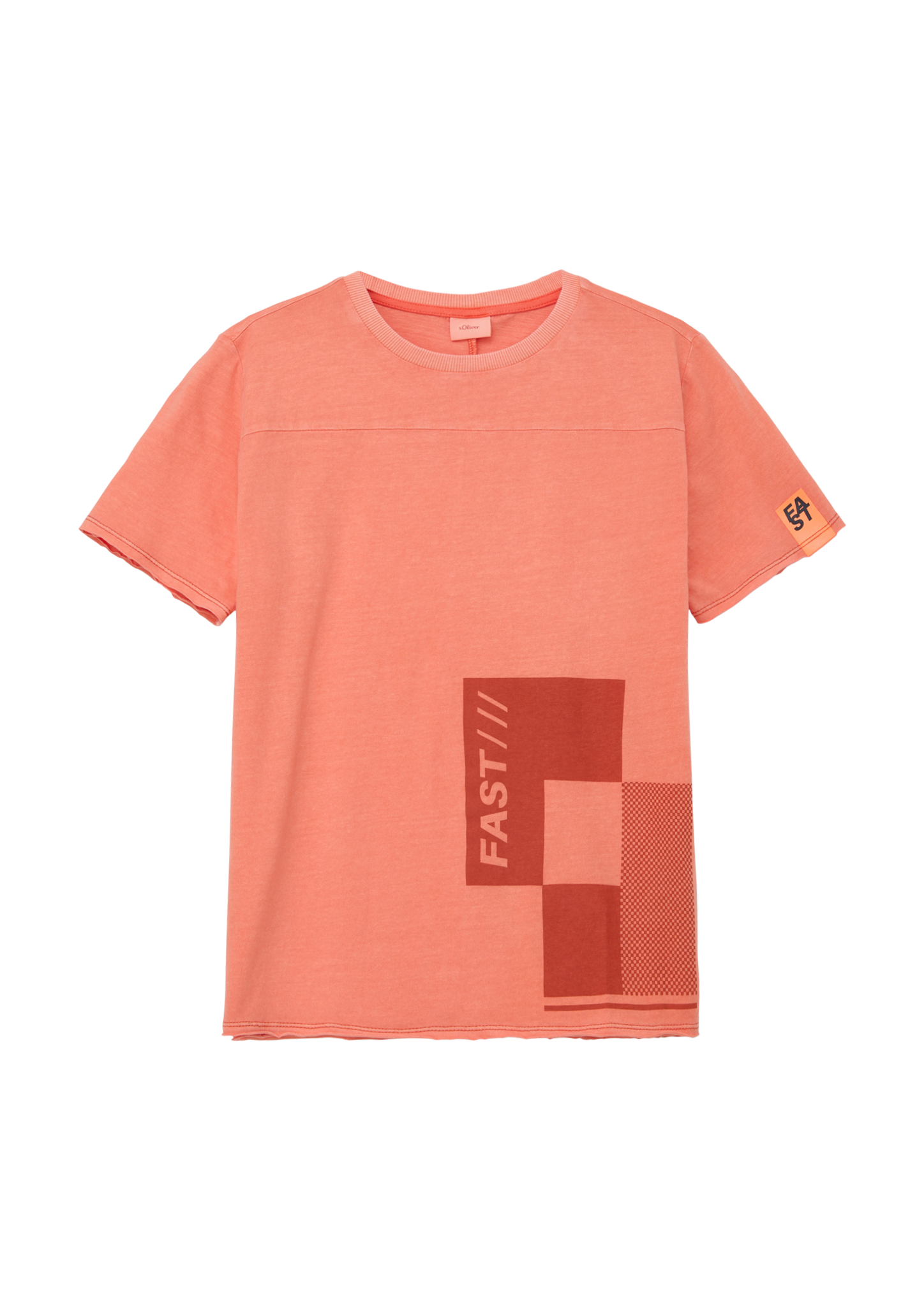 s.Oliver - T-Shirt mit Grafikprint, Jungen, Orange