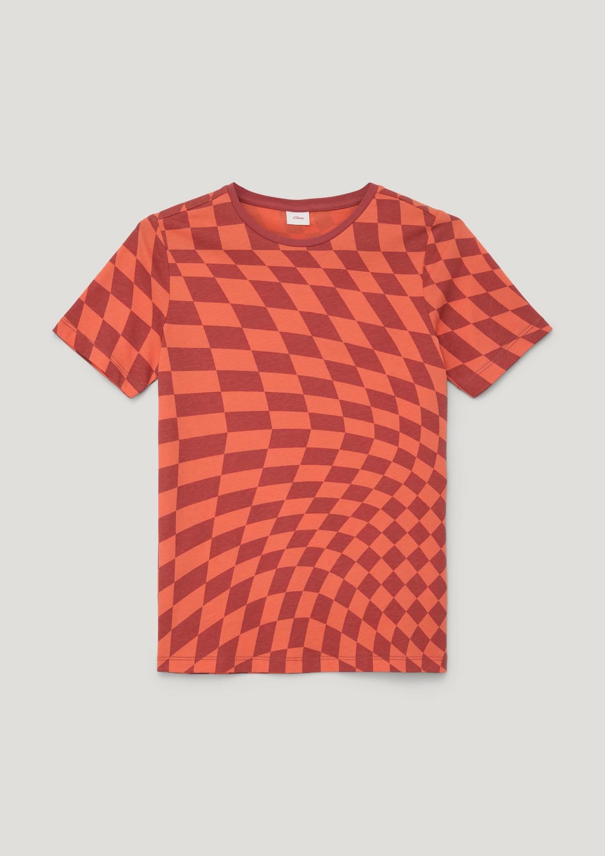 Jersey top with all-over orange - an print