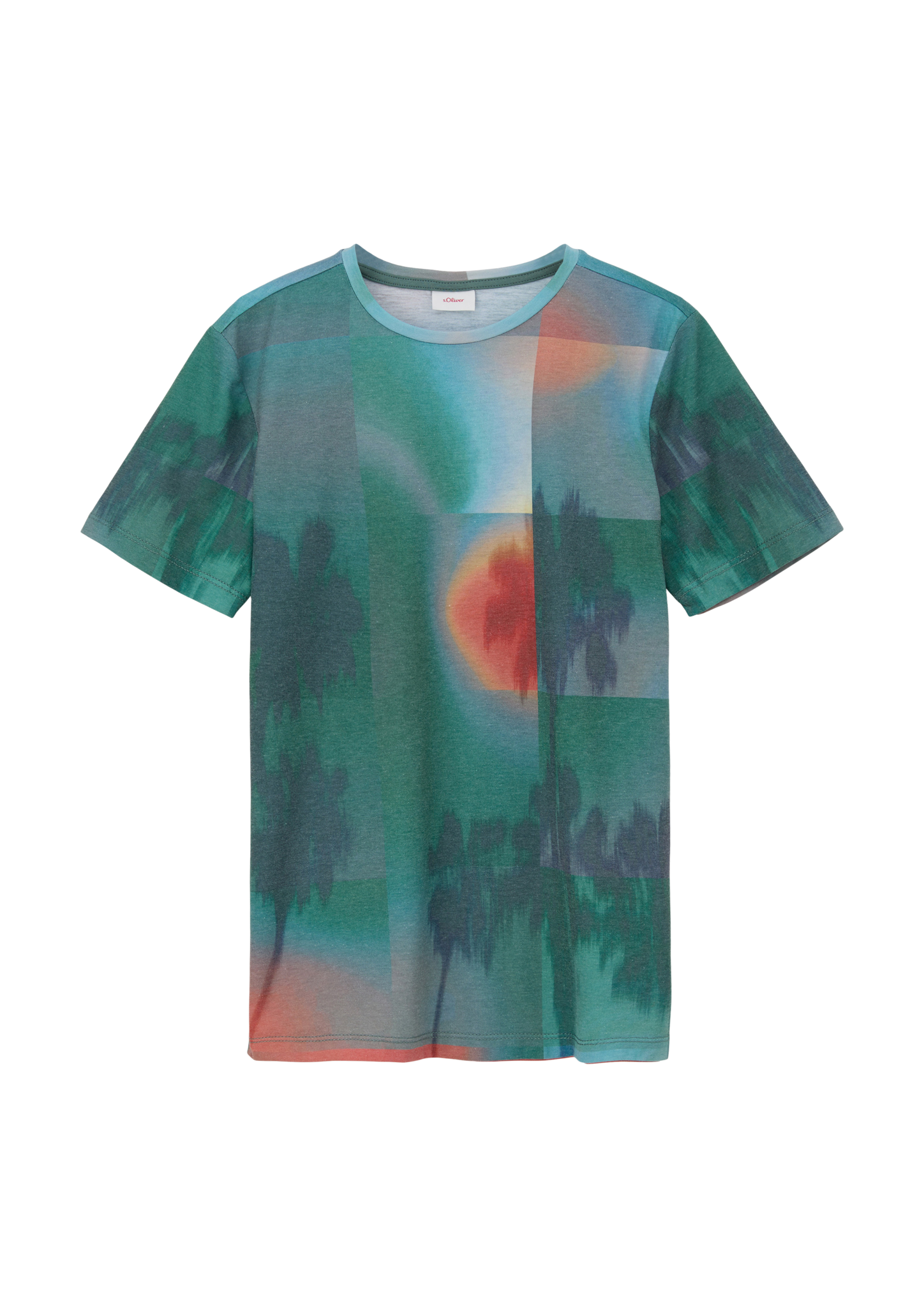 s.Oliver - T-Shirt mit Allover-Print, Jungen, Blau