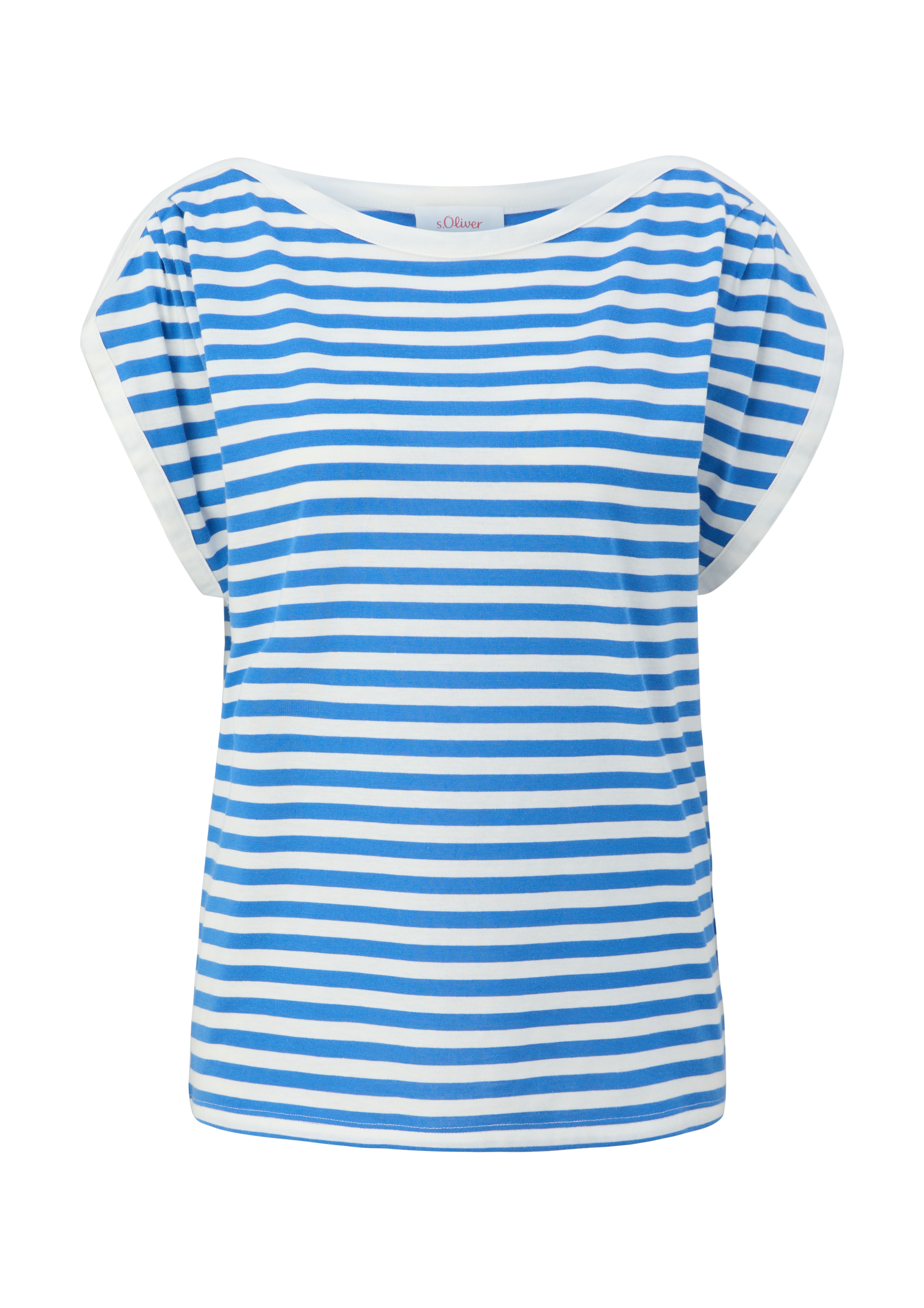 s.Oliver - T-Shirt mit U-Boot-Ausschnitt, Damen, blau