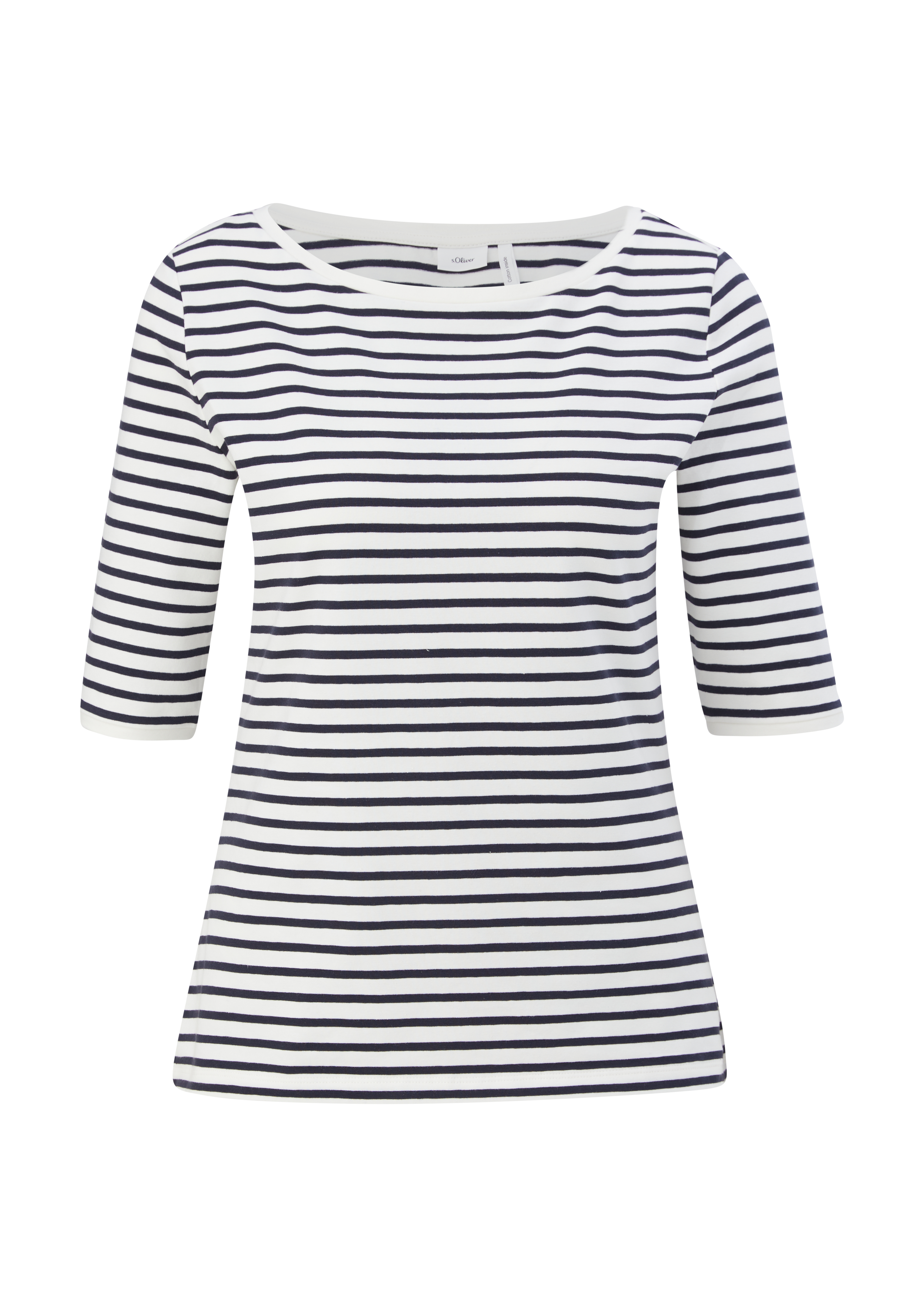 Thumbnail - s.Oliver - Jerseyshirt mit Ringelmuster, Damen, creme
