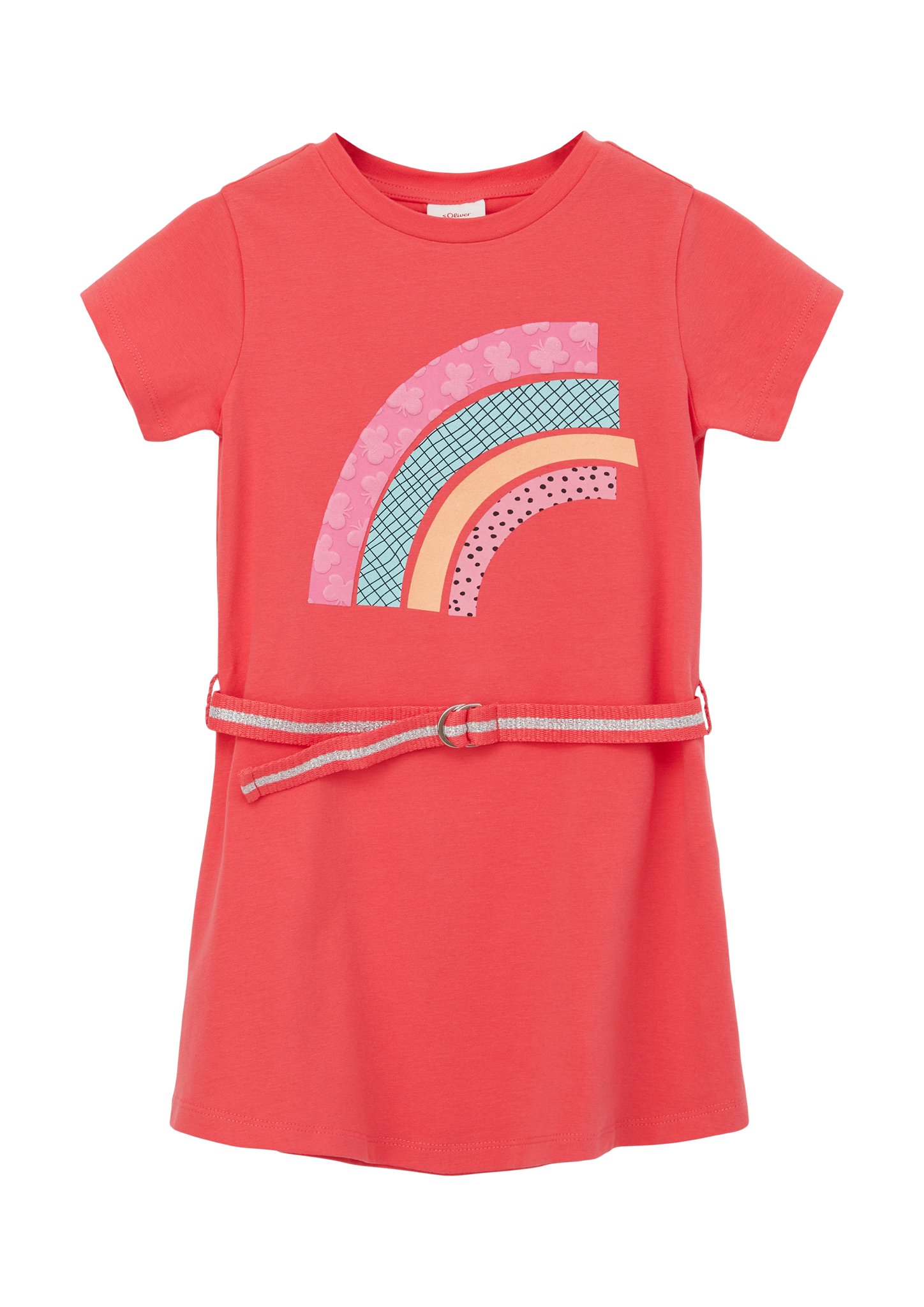 s.Oliver - Kleid mit Glitzer-Gürtel, Kinder, rot