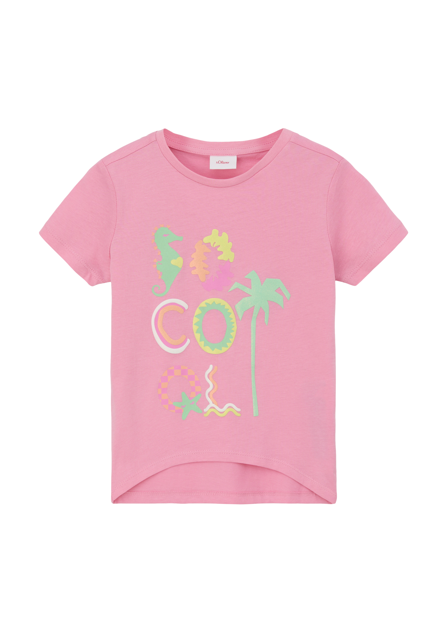 s.Oliver - Print-Shirt mit Glitzereffekt, Kinder, Rosa