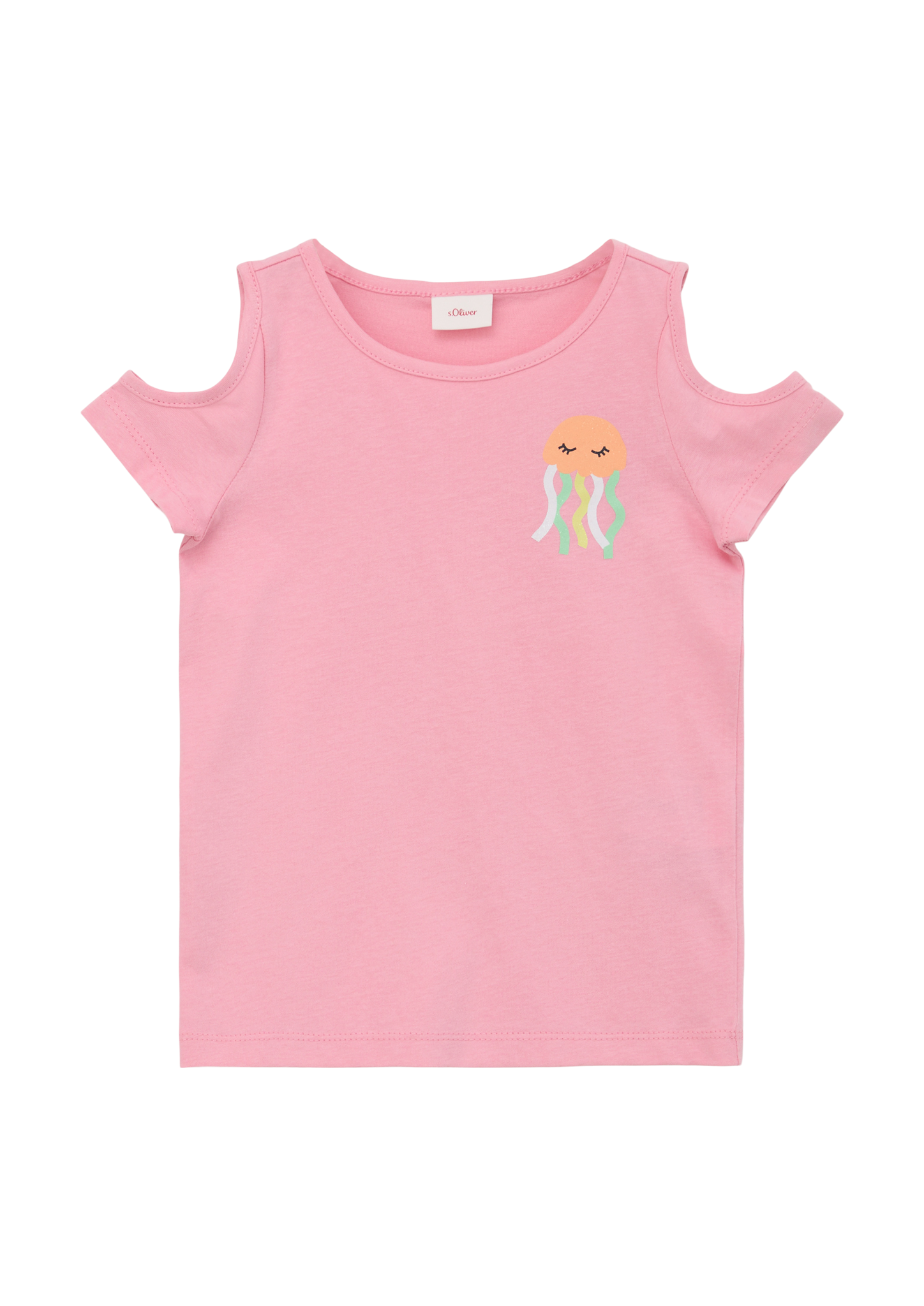 s.Oliver - T-Shirt mit Glitzer-Print, Kinder, Rosa