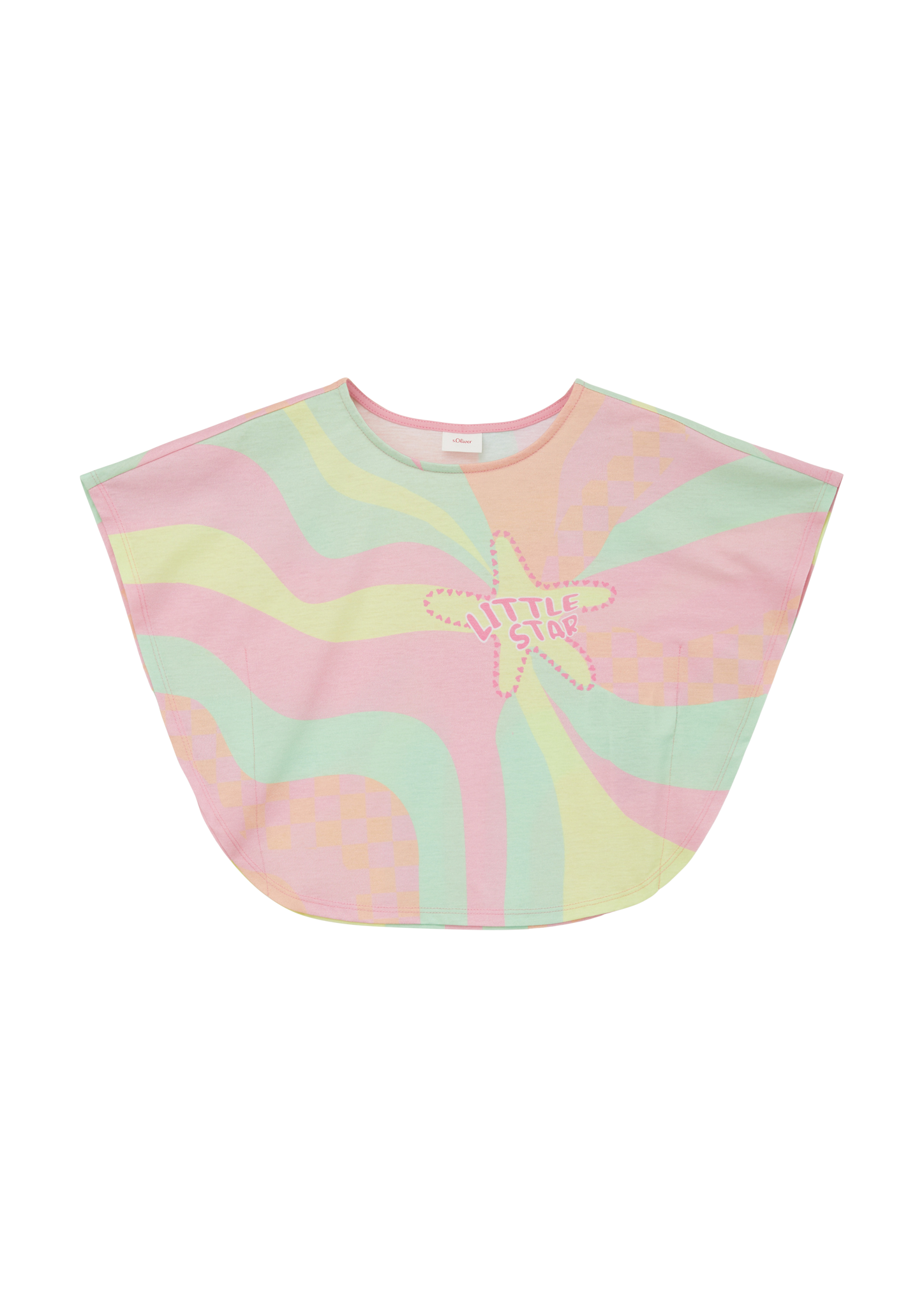 s.Oliver - Jerseyshirt im Loose Fit, Kinder, mehrfarbig|pink