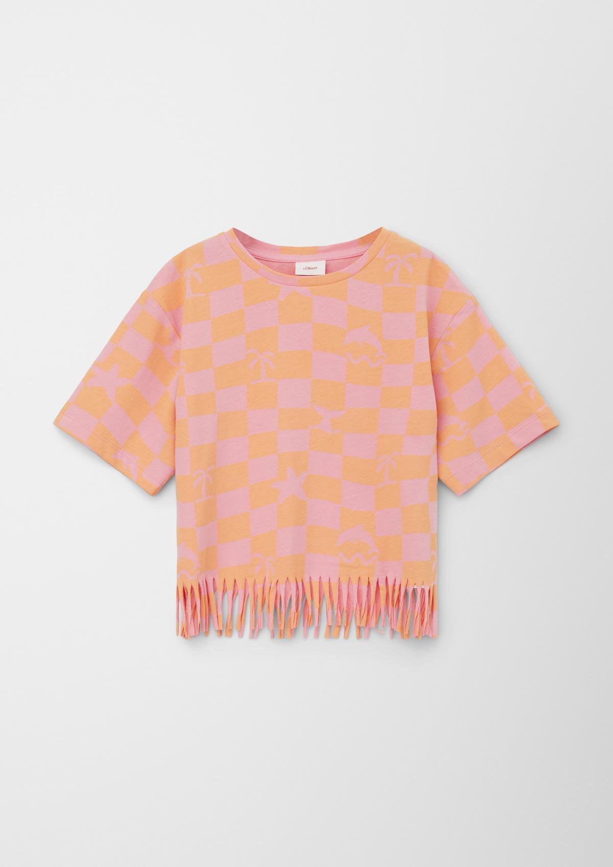 s.Oliver T-shirt with a fringed hem