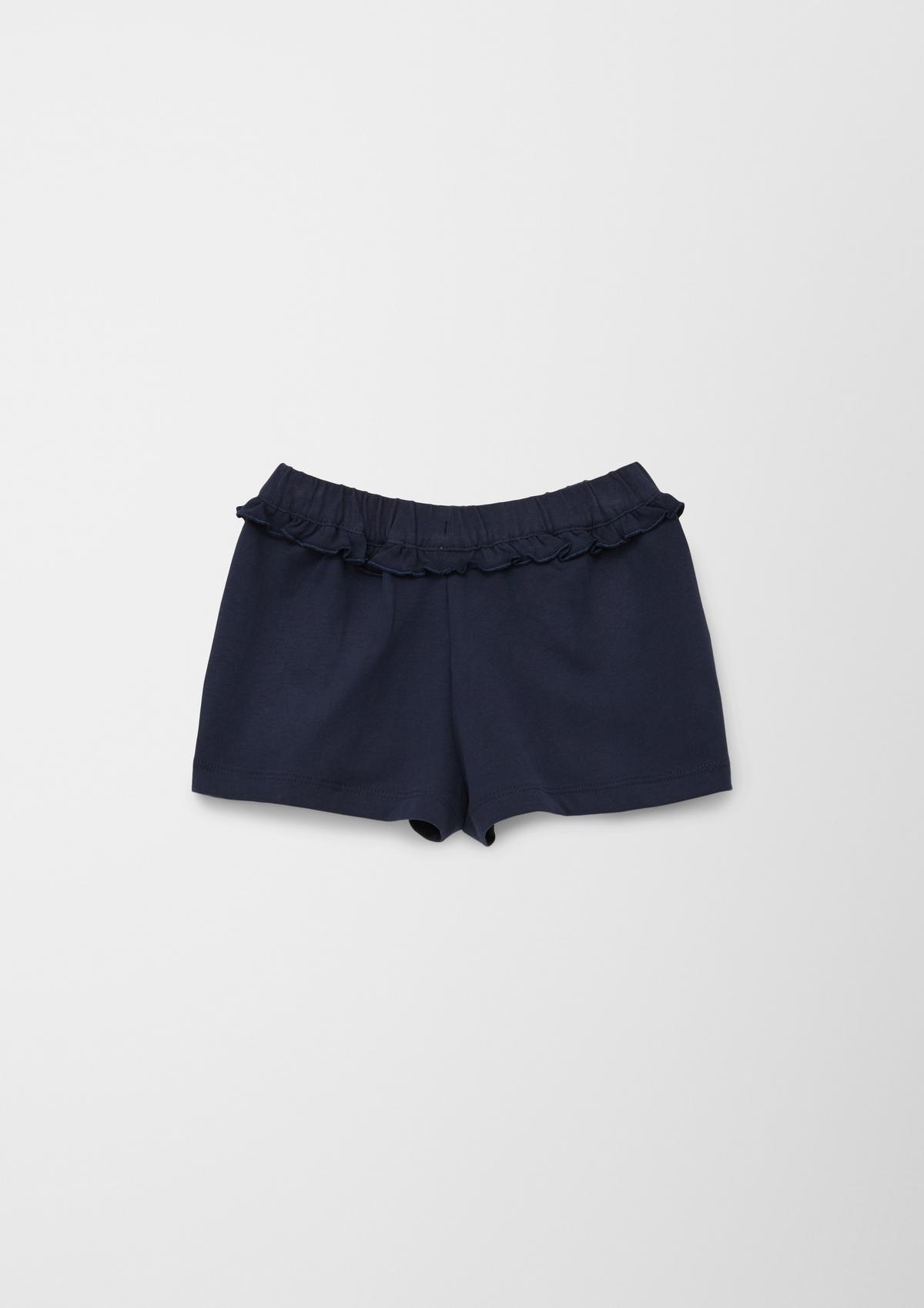 Cotton shorts with frill details - rose