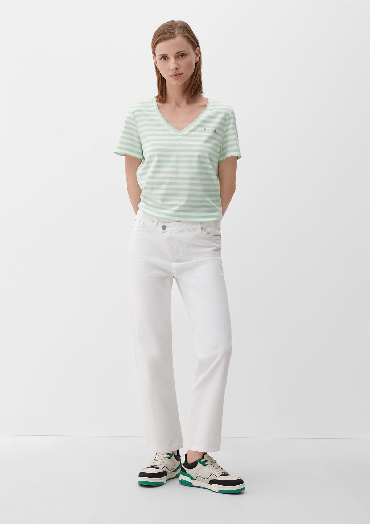 s.Oliver Striped top with front print