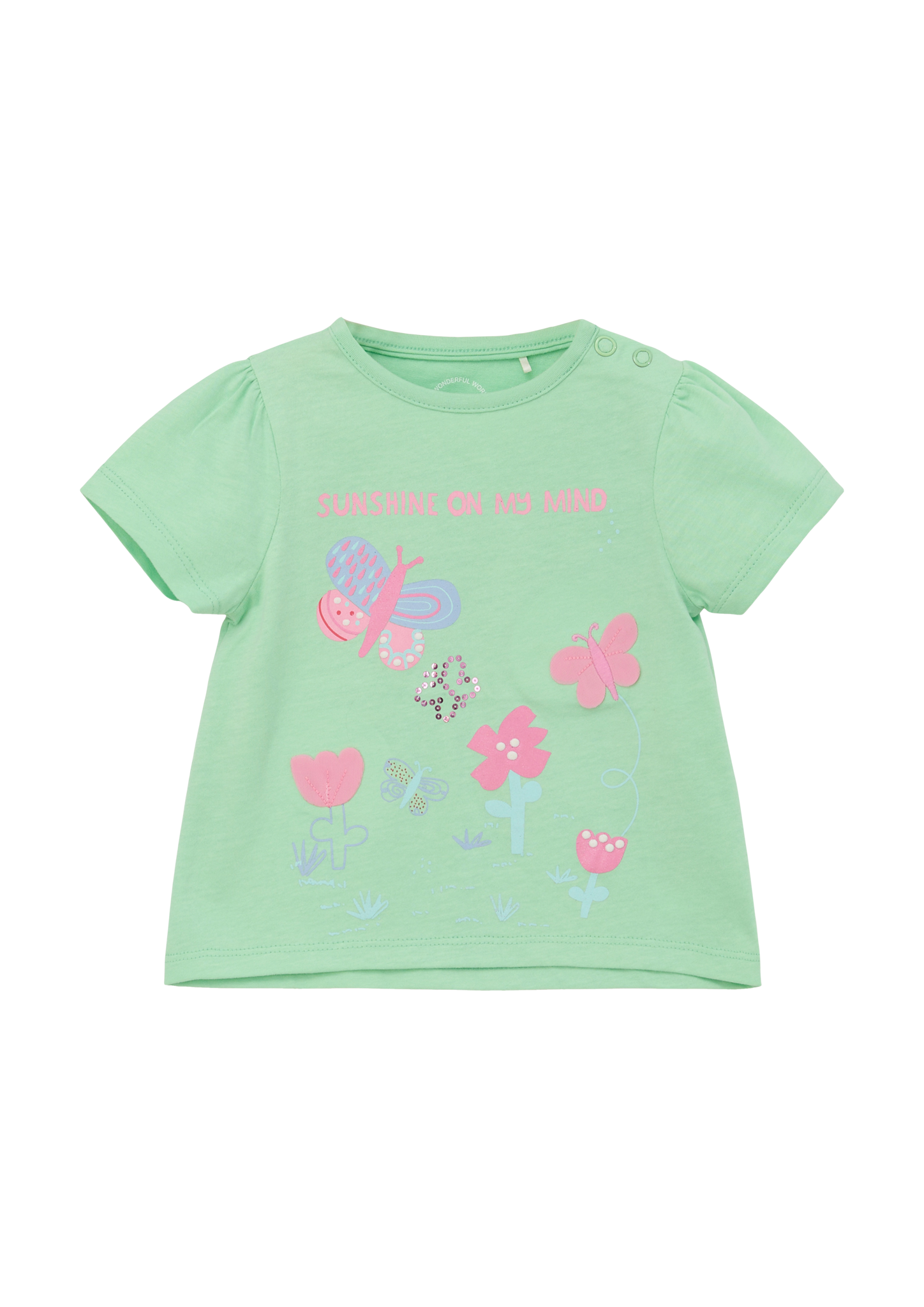s.Oliver - Baumwollshirt mit Artwork, Babys, grün