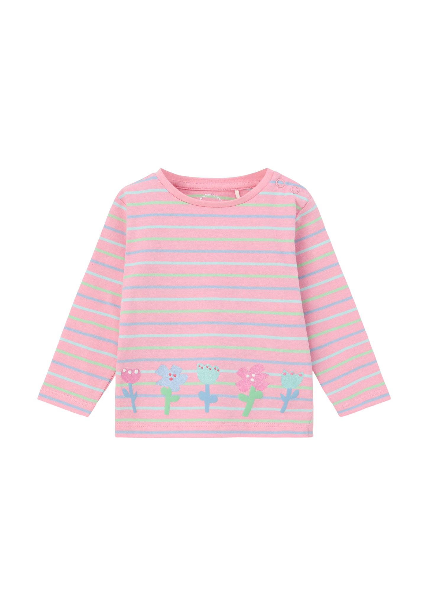 s.Oliver - Gestreiftes Langarmshirt aus Baumwolle, Babys, mehrfarbig|pink