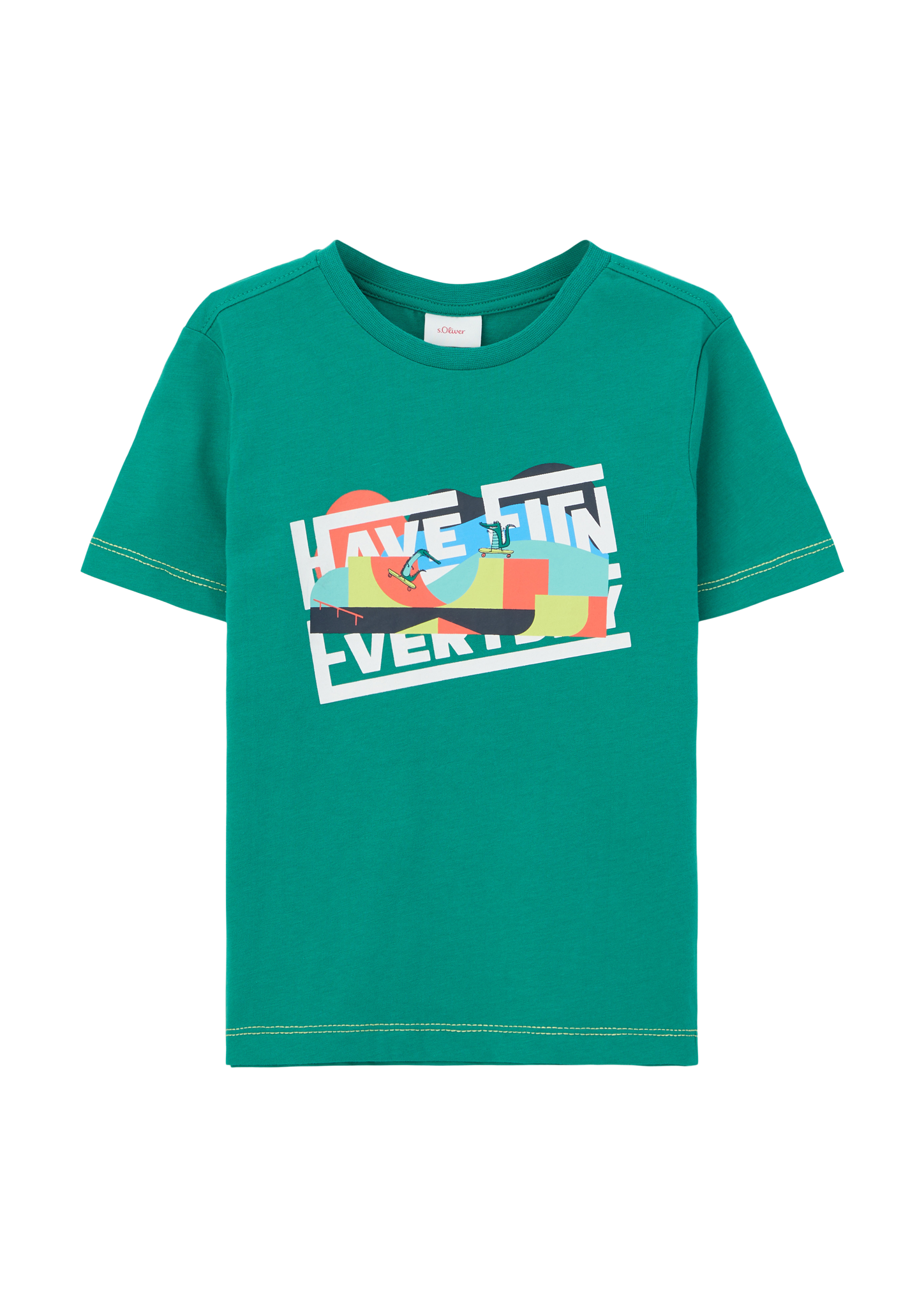 s.Oliver - T-Shirt mit Print, Kinder, grün