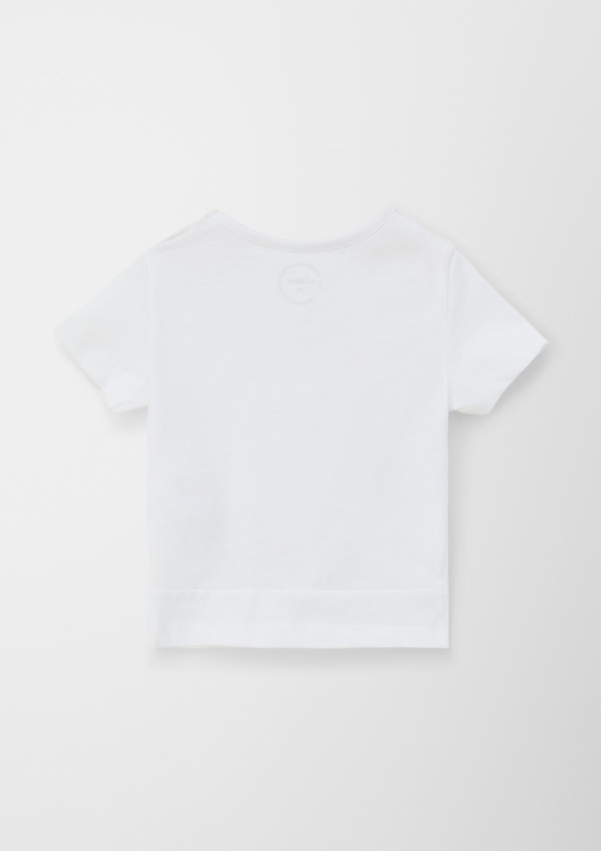 s.Oliver T-shirt with printed lettering and a knotted detail