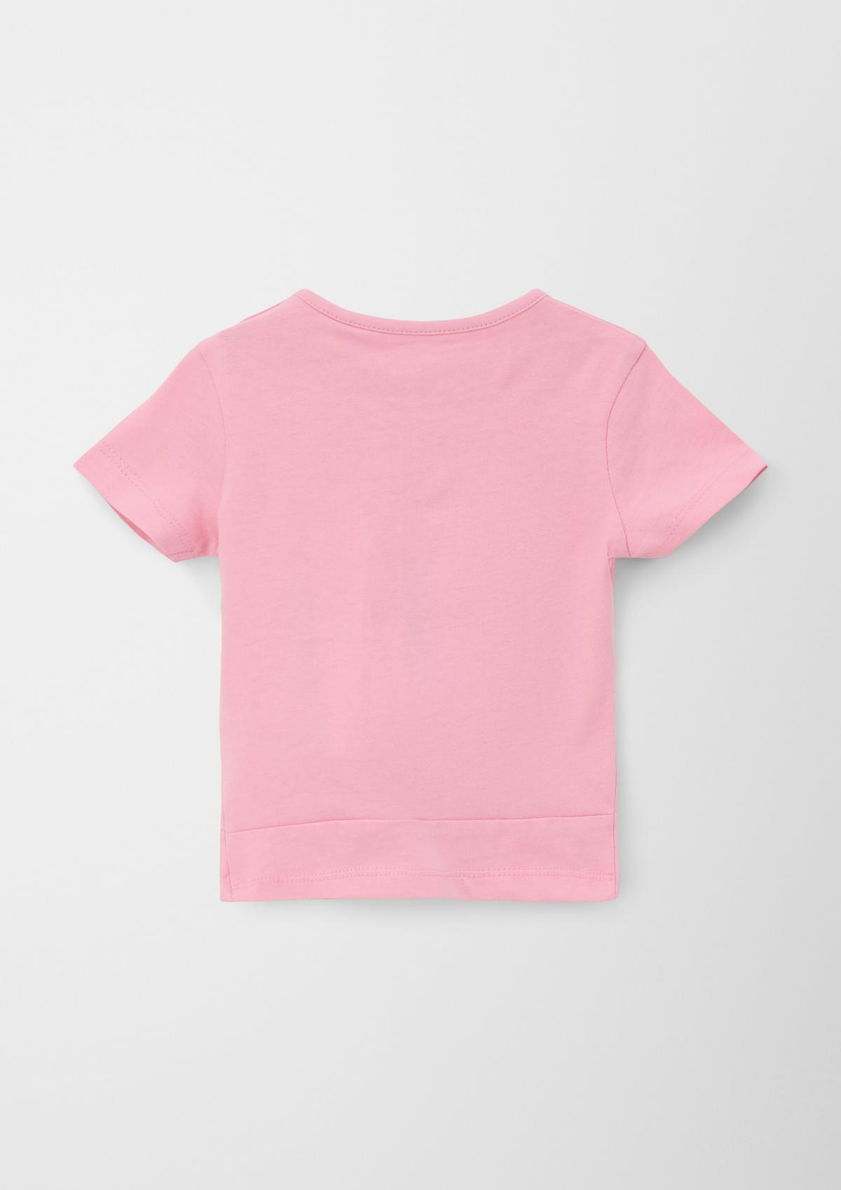 s.Oliver T-shirt met tekstprint en knoopdetail