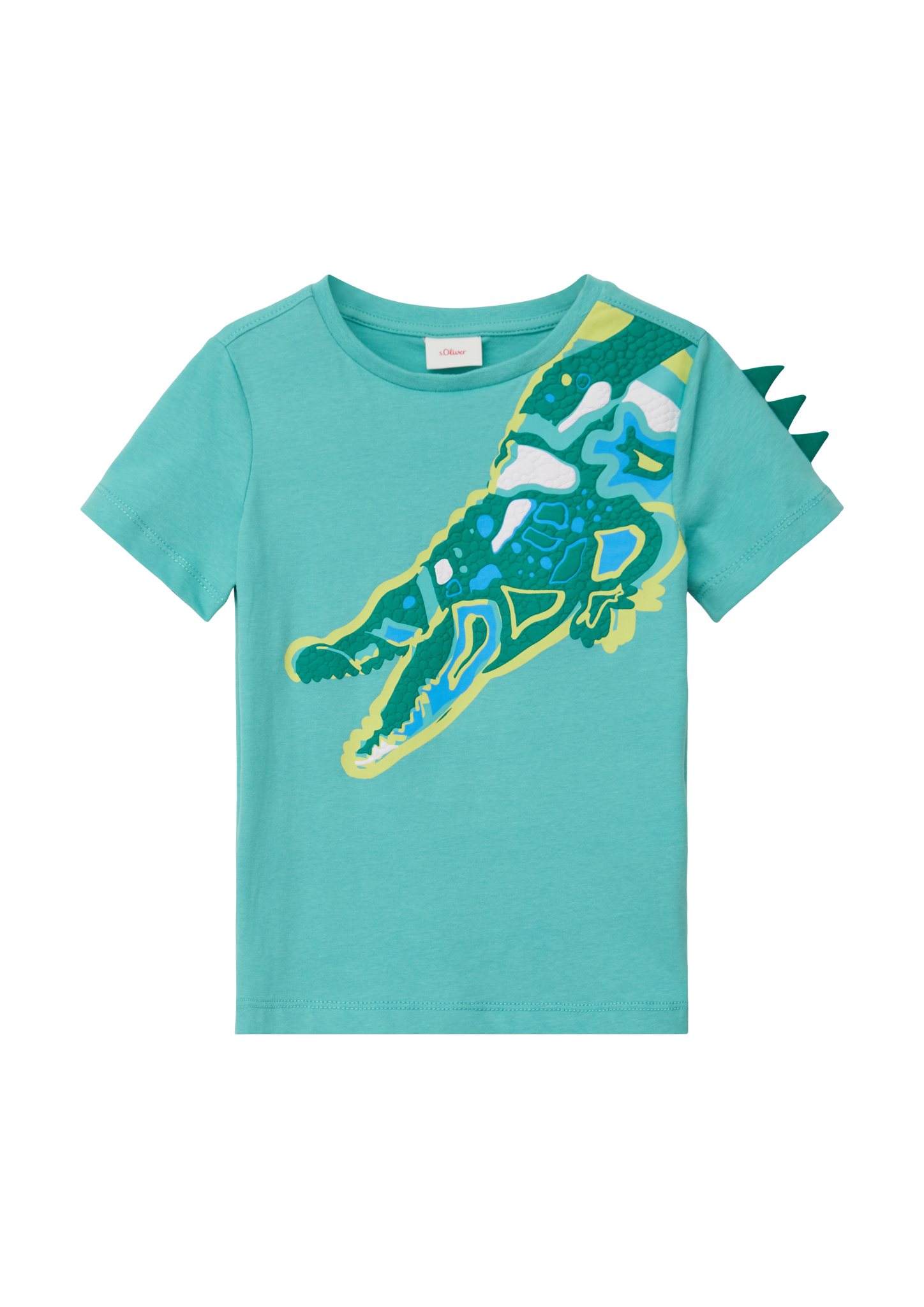 s.Oliver - Baumwollshirt mit Motivprint, Kinder, türkis