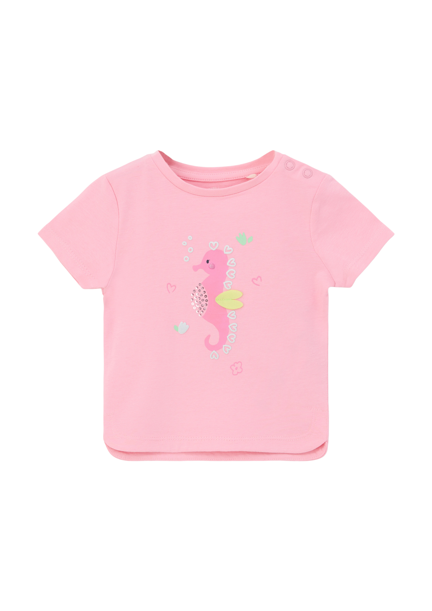 s.Oliver - Baumwollshirt mit Seepferdchen-Artwork, Babys, Rosa