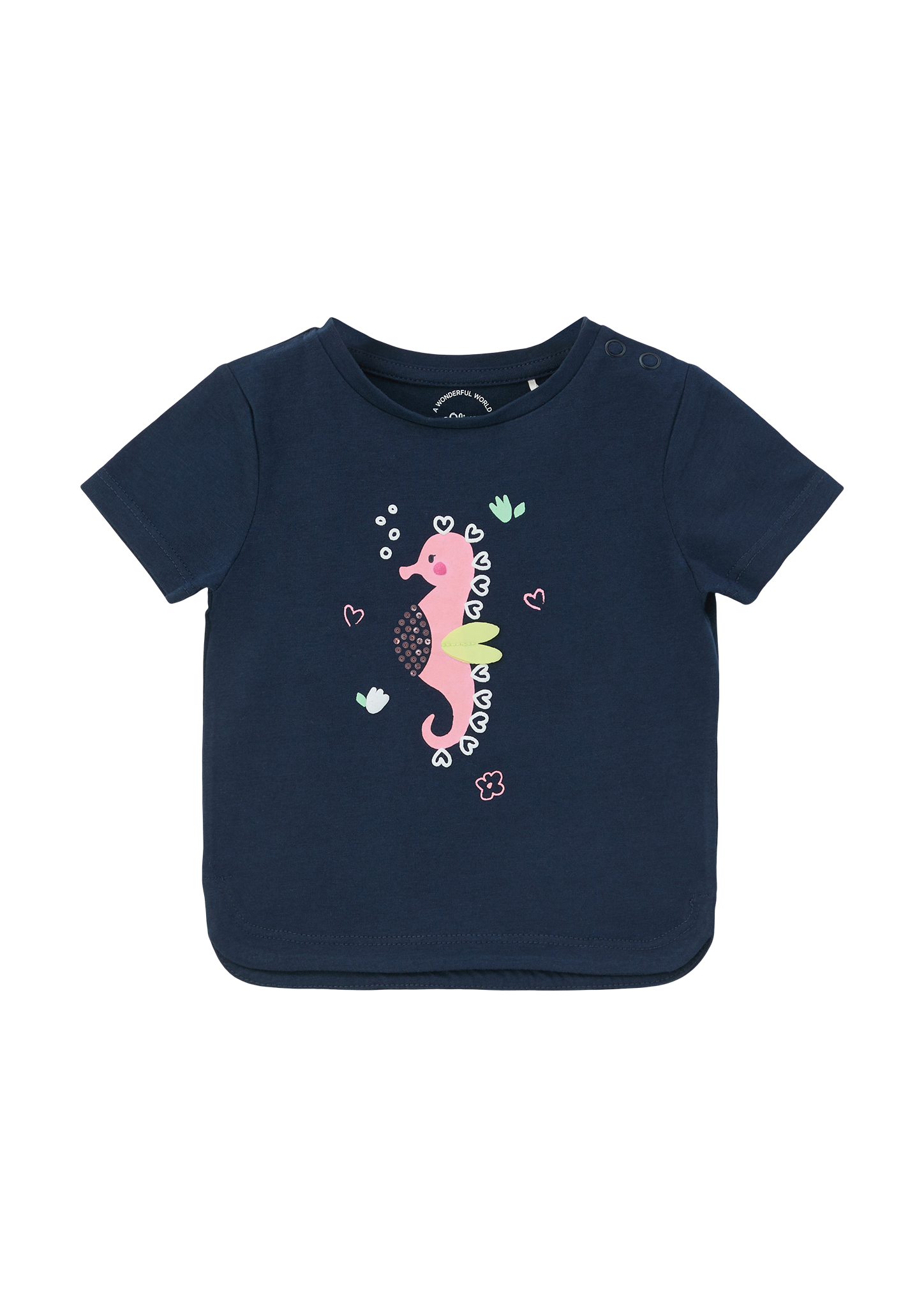 s.Oliver - Baumwollshirt mit Seepferdchen-Artwork, Babys, blau
