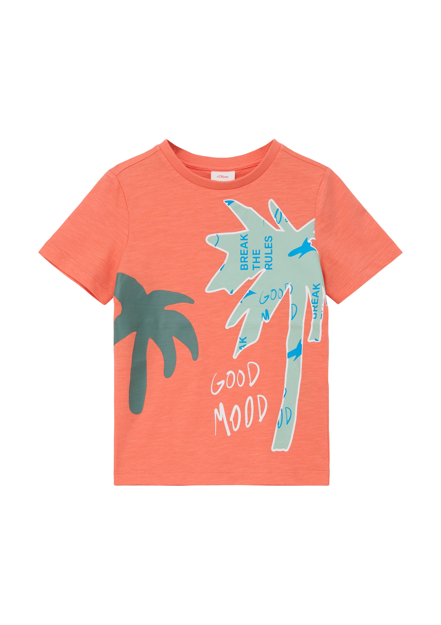 s.Oliver - Baumwollshirt mit Print, Kinder, Orange