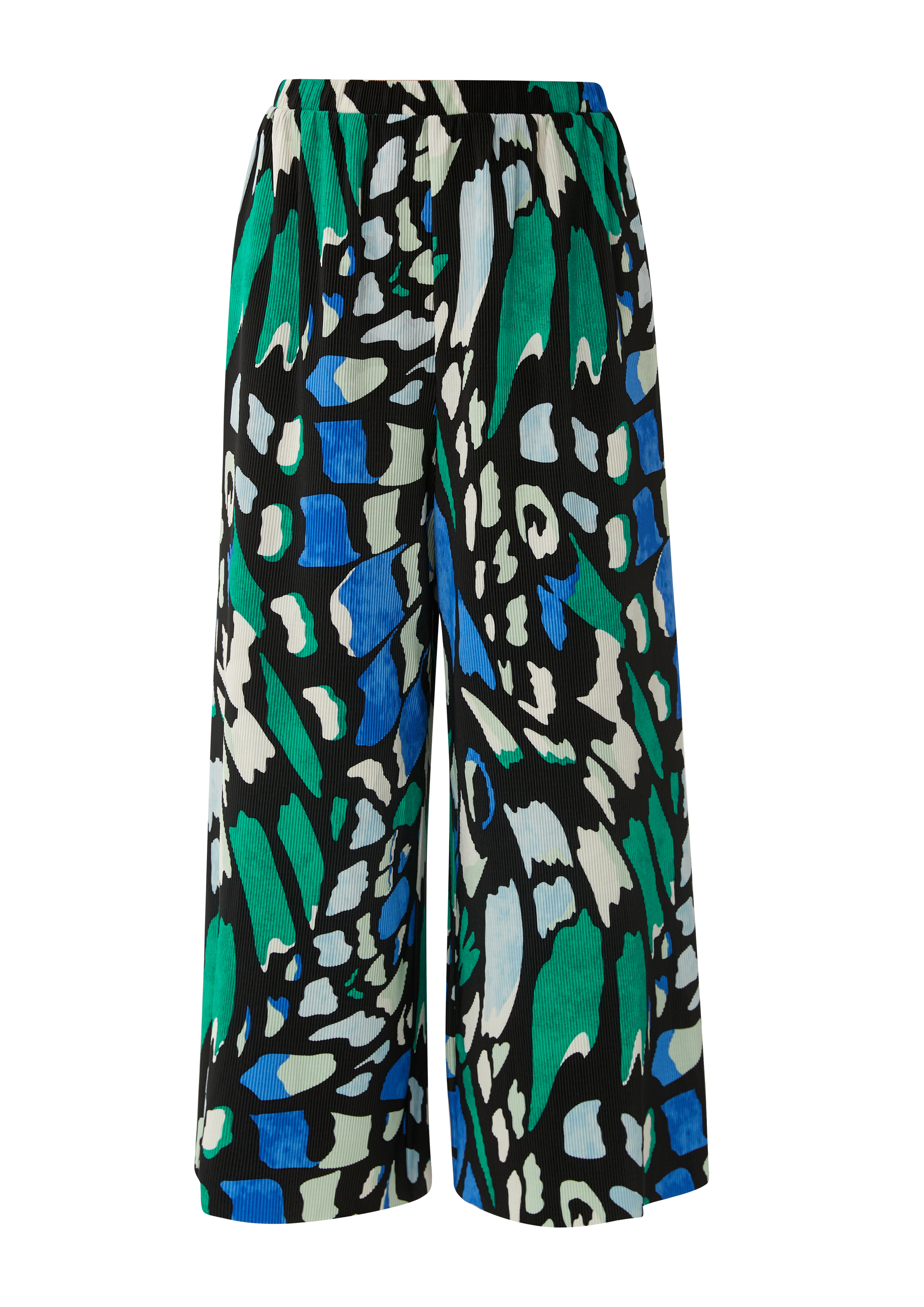s.Oliver - Regular: Culotte mit Allover-Print, Damen, mehrfarbig|schwarz