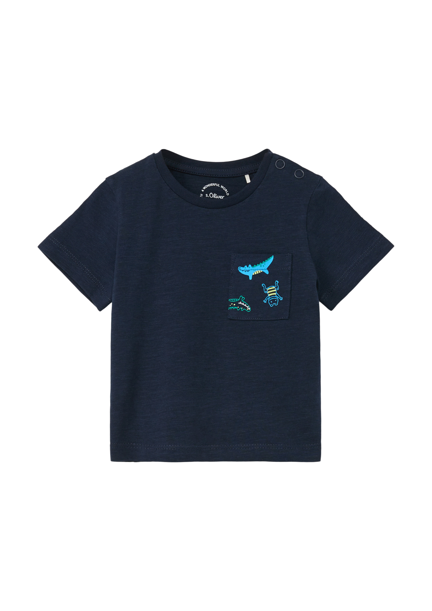 s.Oliver - T-Shirt mit Print-Detail, Babys, blau