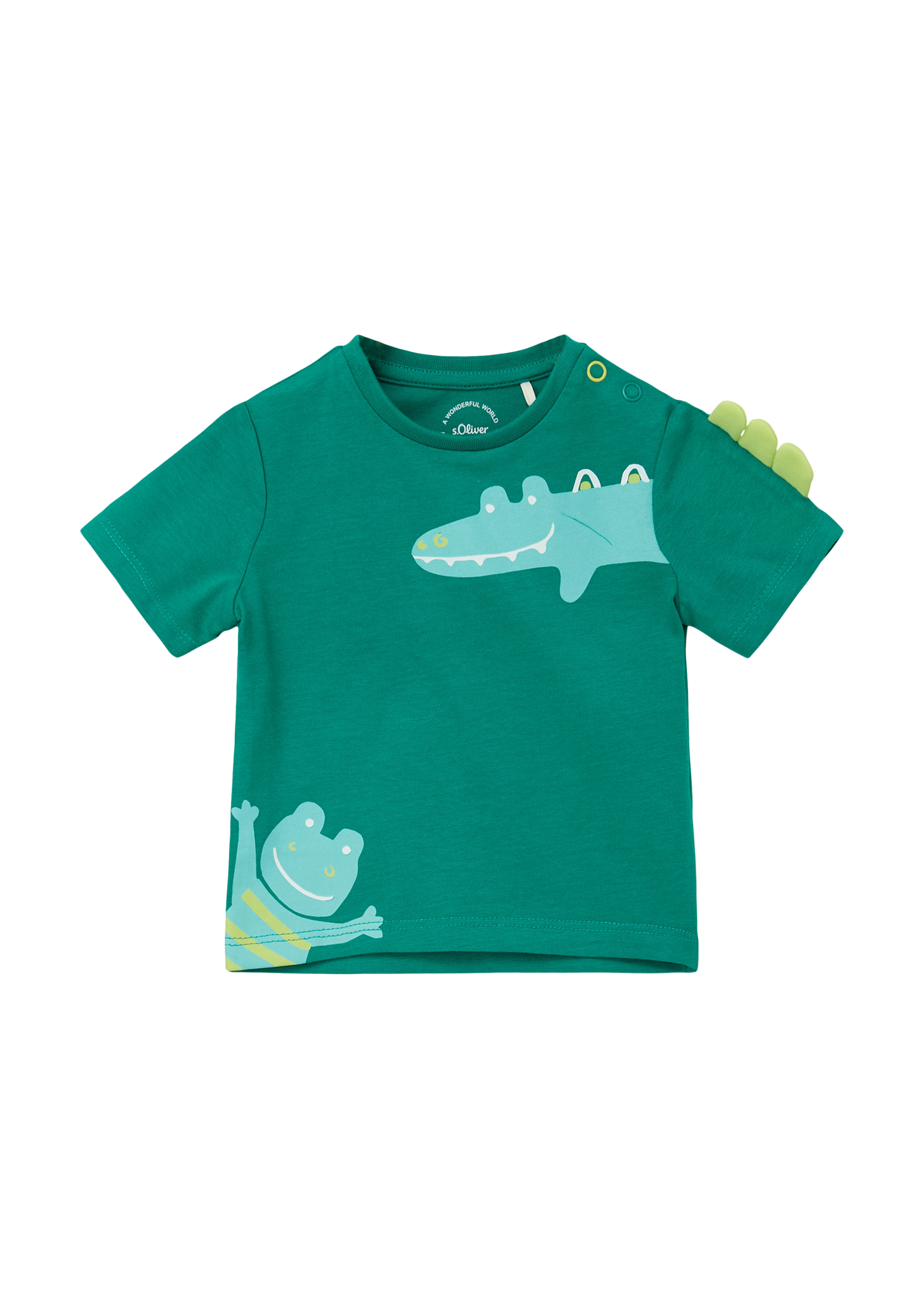 s.Oliver - T-Shirt mit Zacken-Applikation, Babys, grün