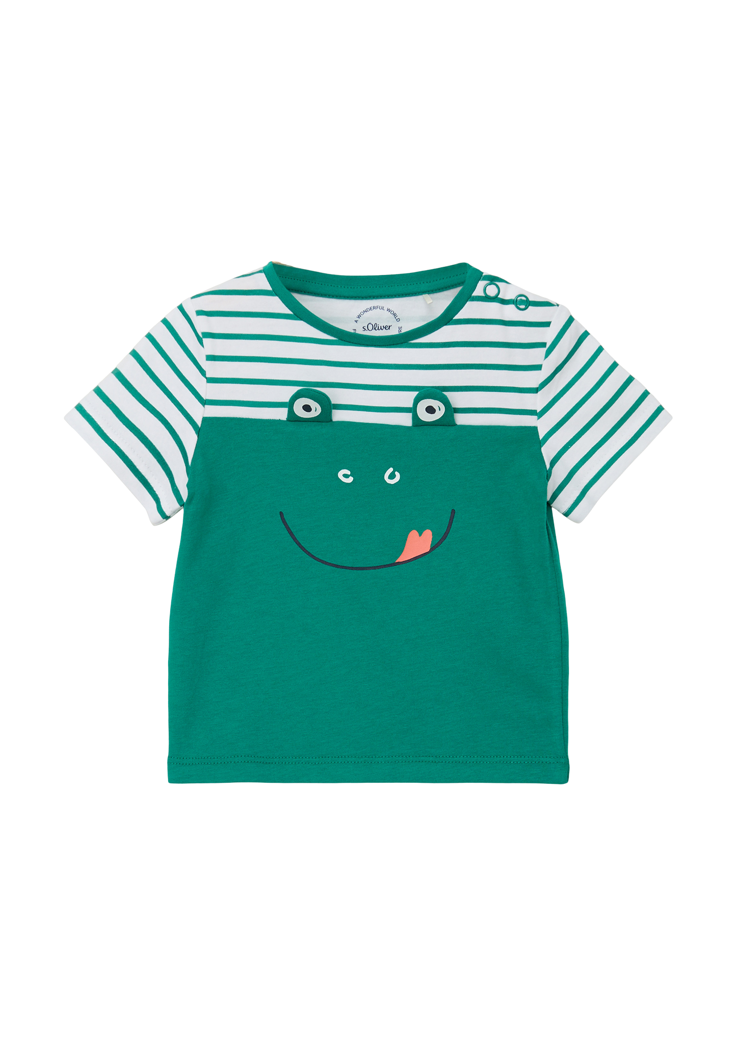 s.Oliver - Baumwollshirt mit Frosch-Artwork, Babys, grün