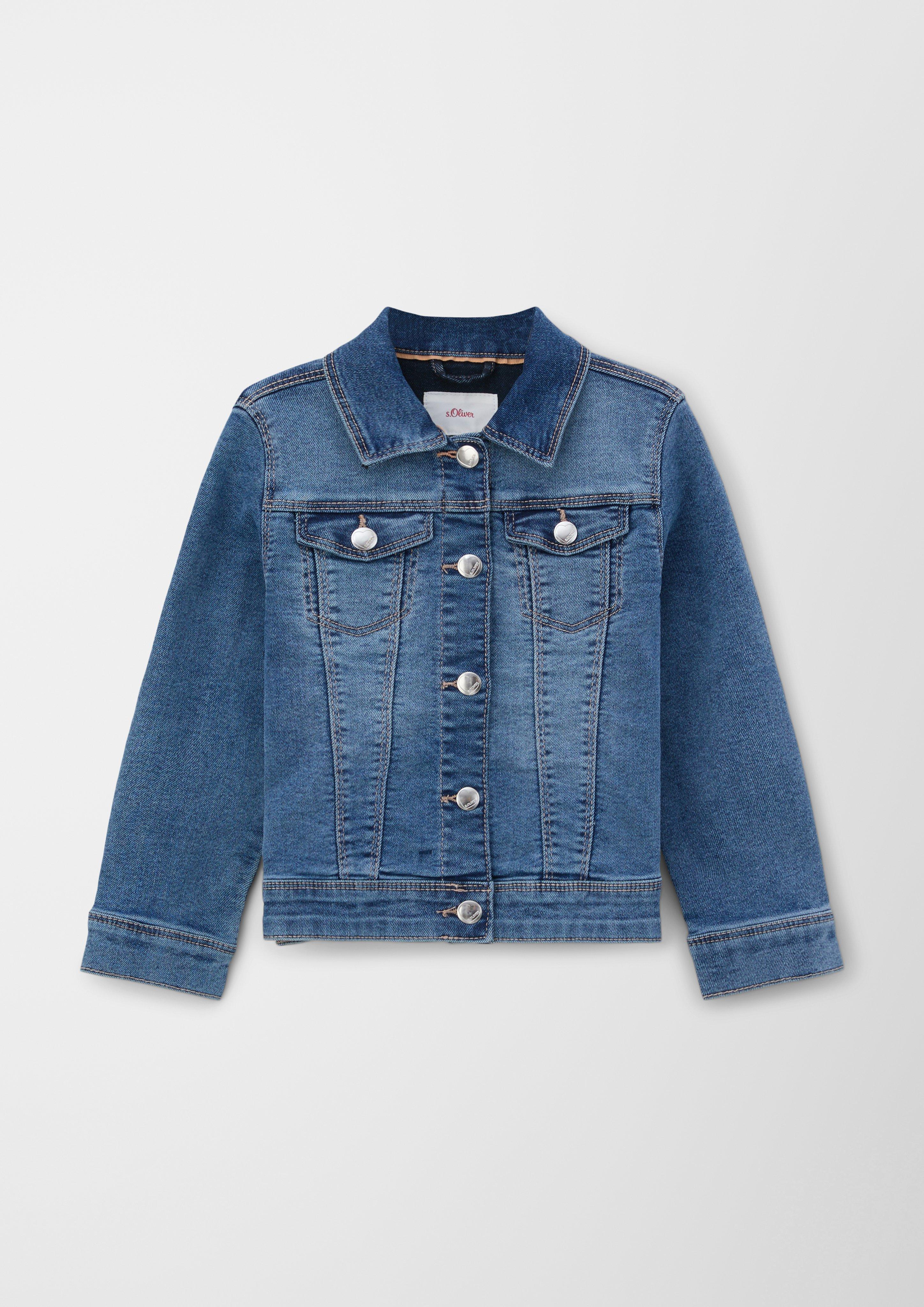 Jeansjacke mit Pailletten-Applikation Blau