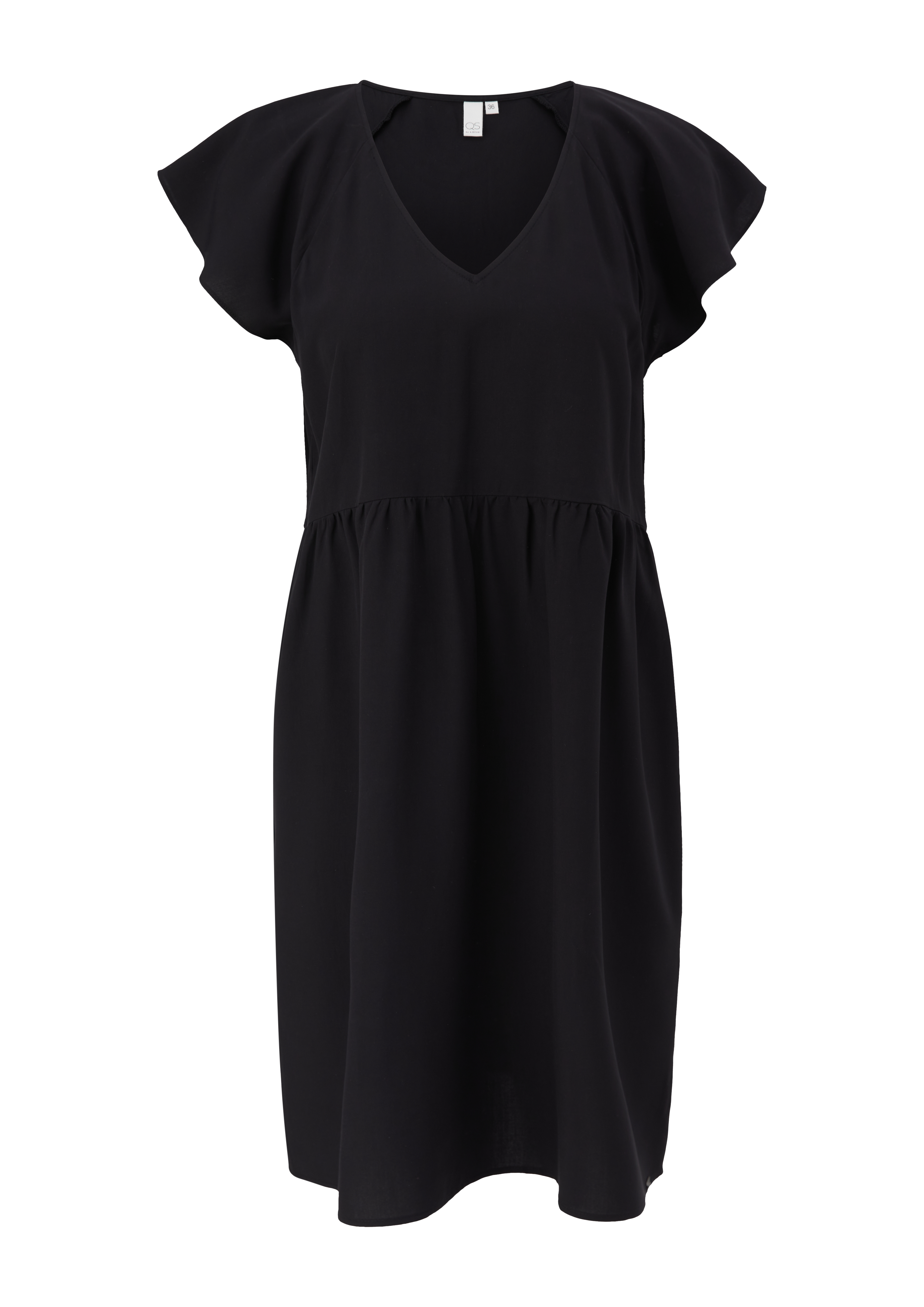 QS - Kurzes Kleid aus Viskose, Damen, schwarz