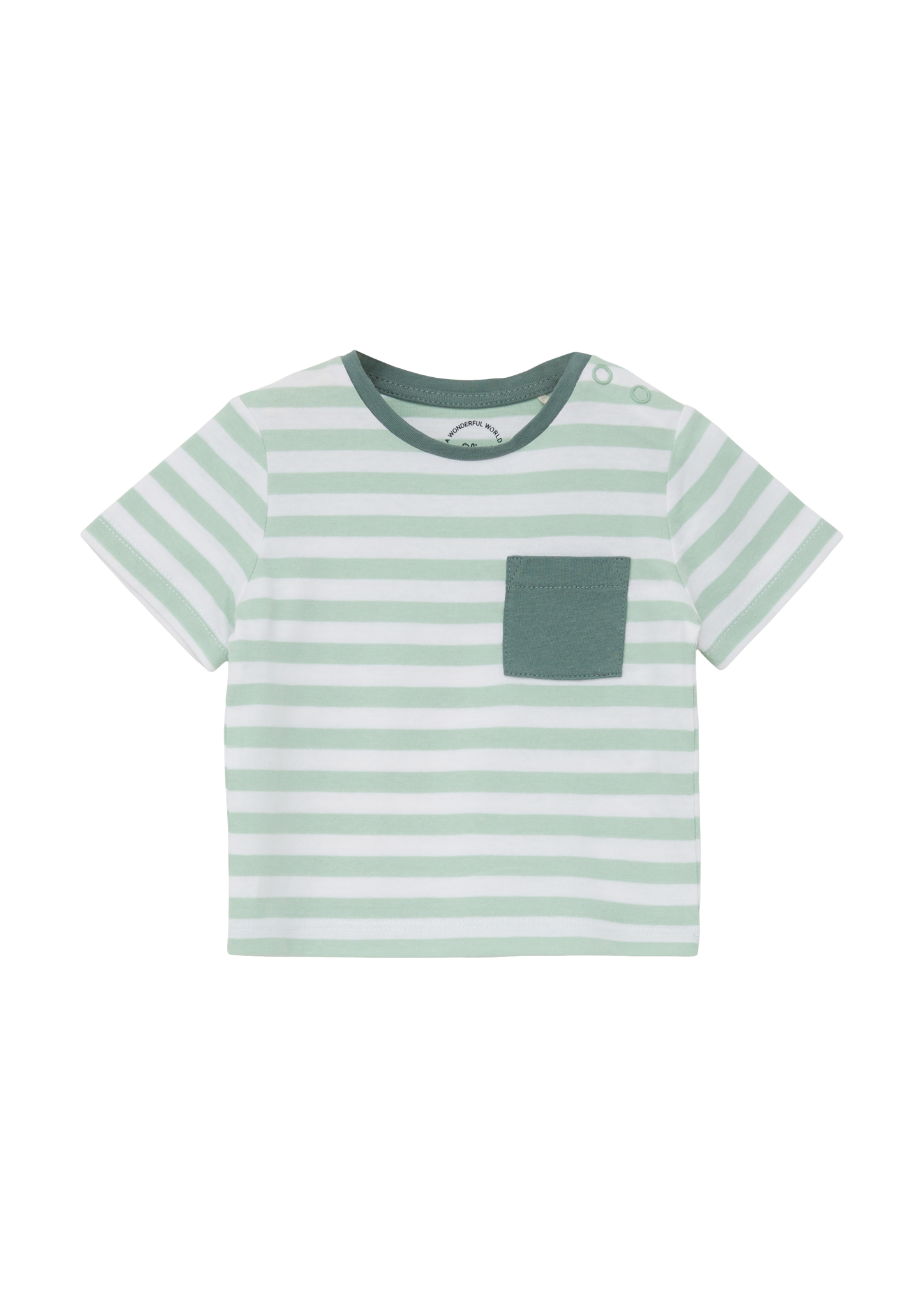 s.Oliver - T-Shirt mit Kontrast-Details, Babys, türkis|weiß