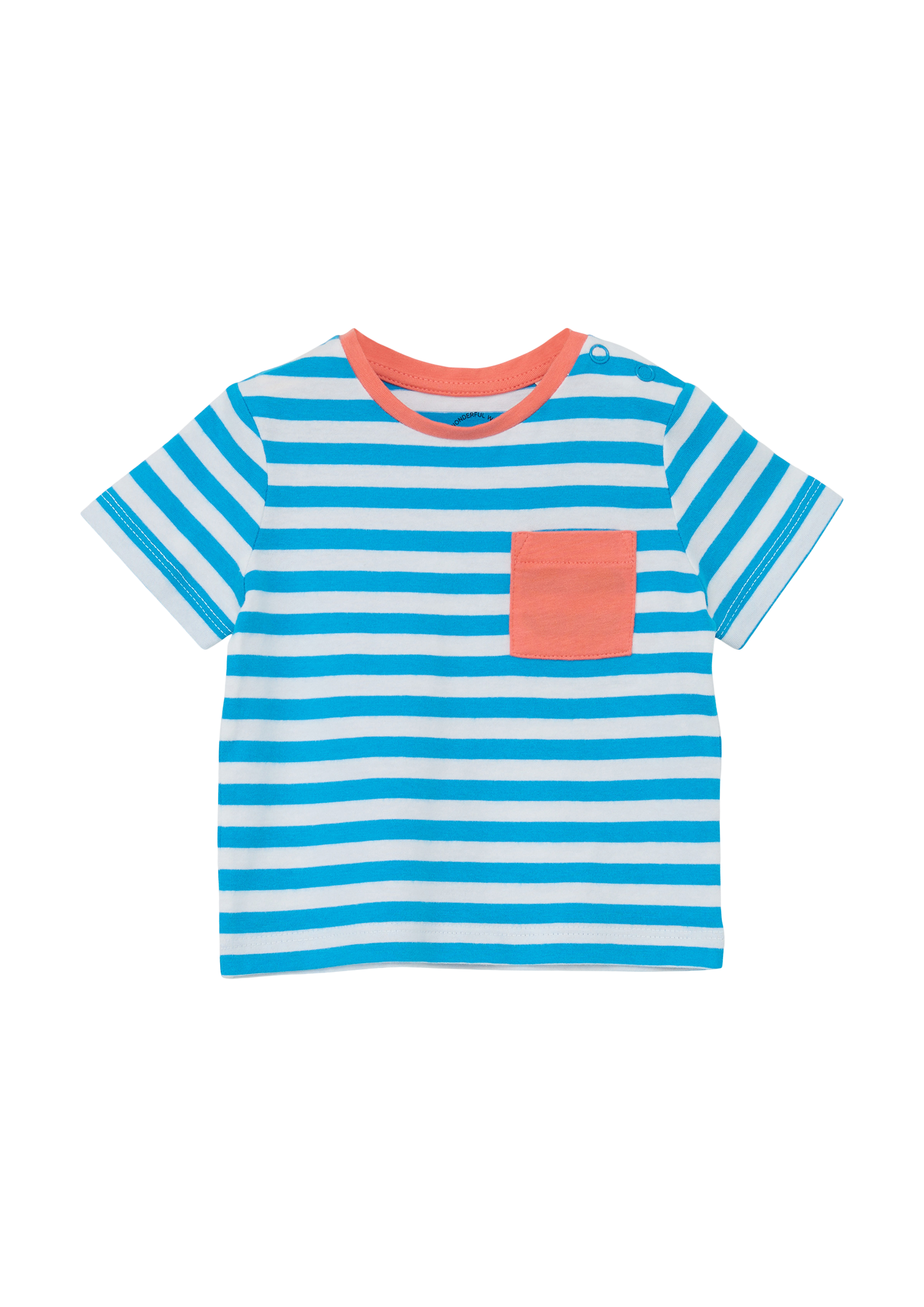 s.Oliver - T-Shirt mit Kontrast-Details, Babys, türkis|weiß