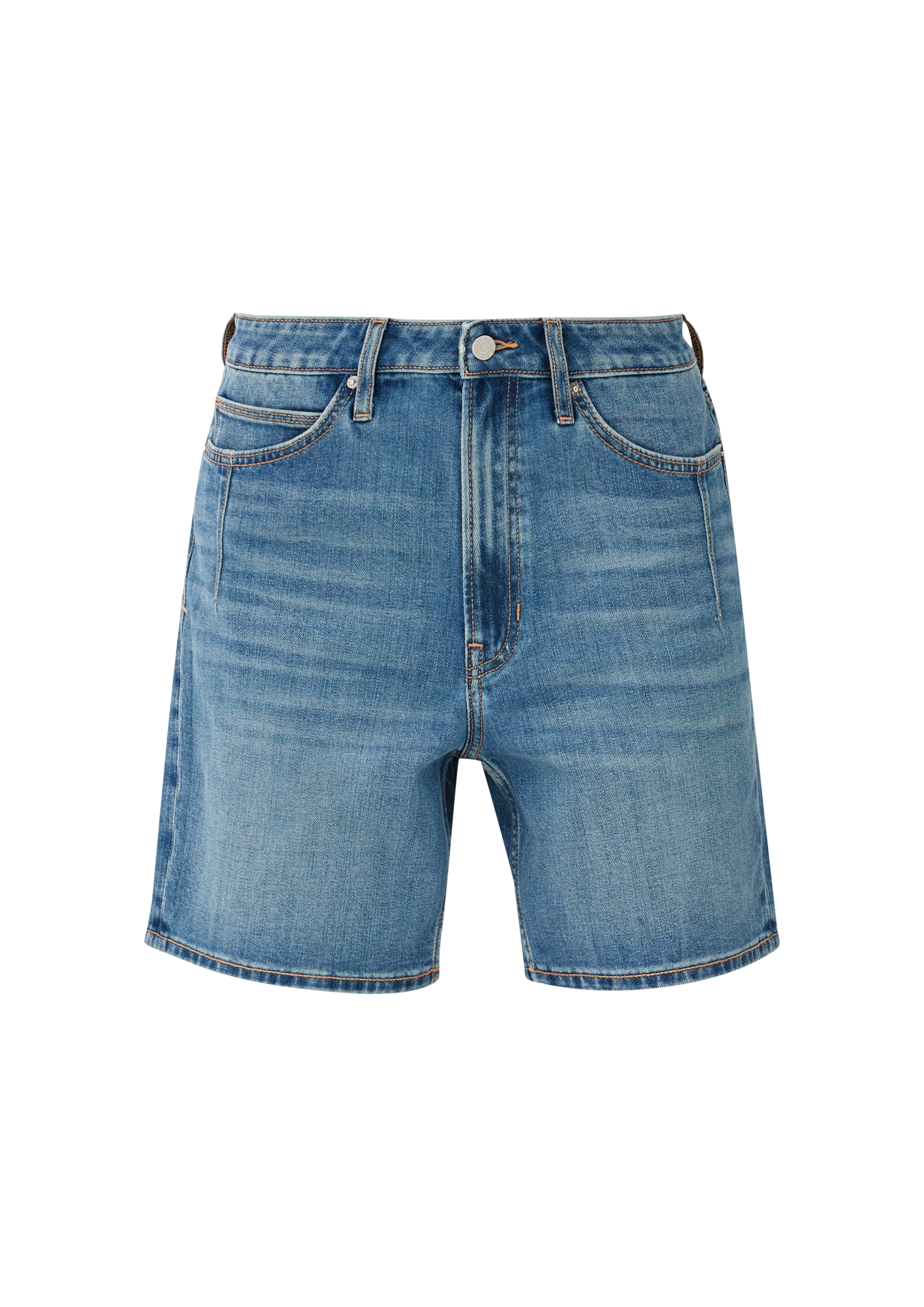 s.Oliver - Jeans-Shorts / Relaxed Fit / Mid Rise / Straight Leg, Damen, blau