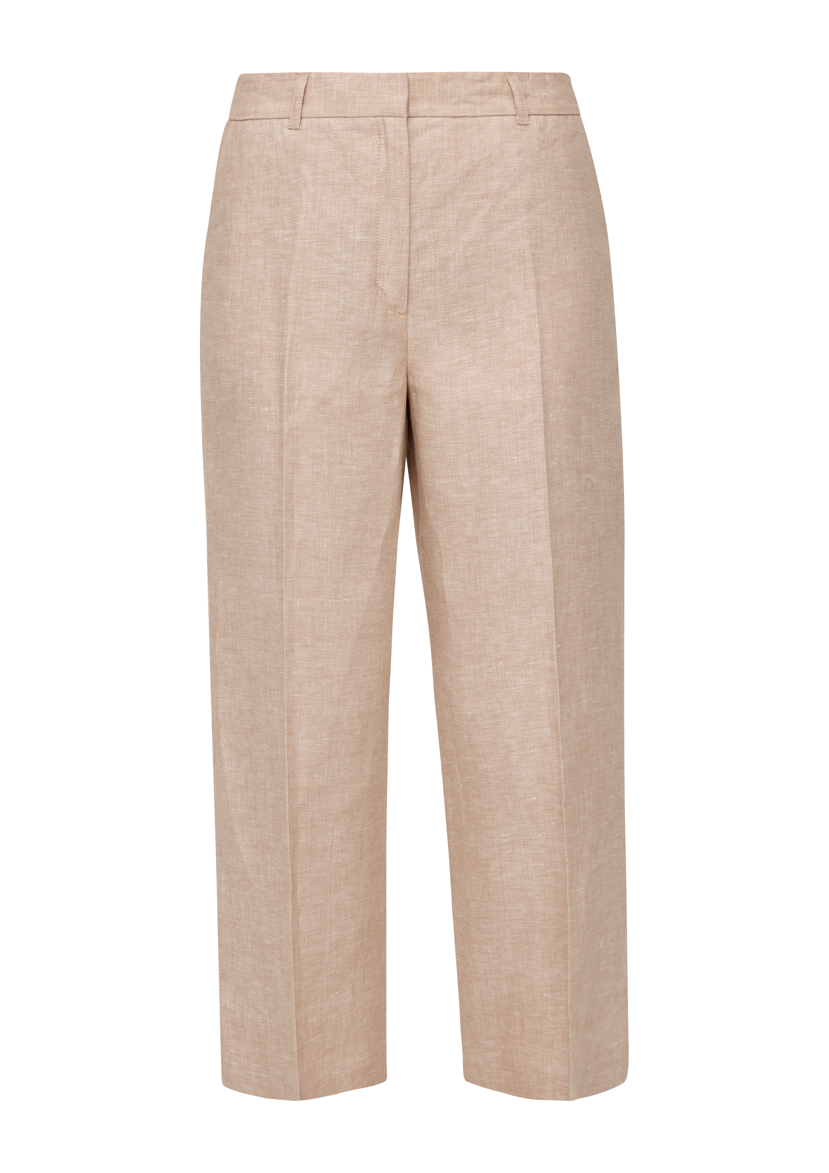 s.Oliver - Regular: Herringbone-Hose aus Leinen, Damen, braun