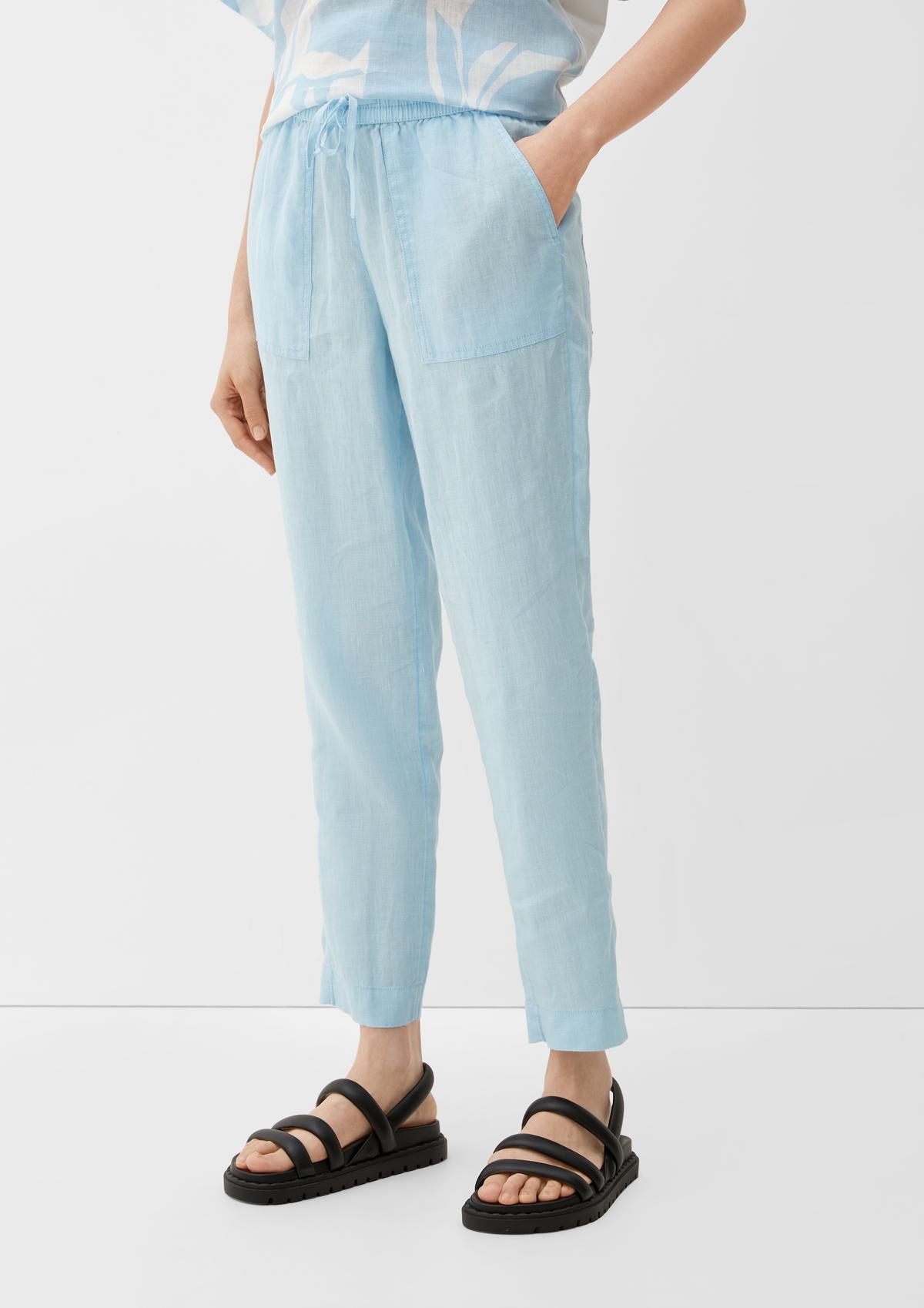 Relaxed fit: Linen tracksuit bottoms