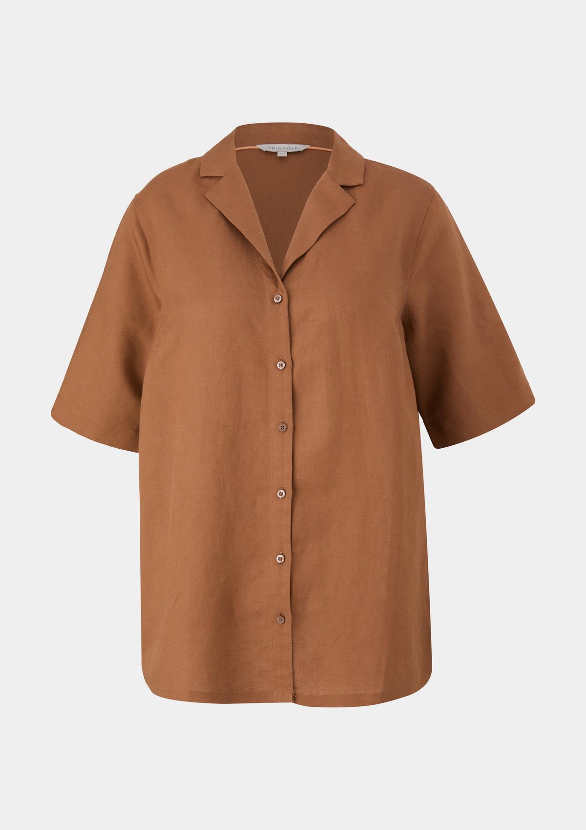 Linen and viscose blouse - cinnamon