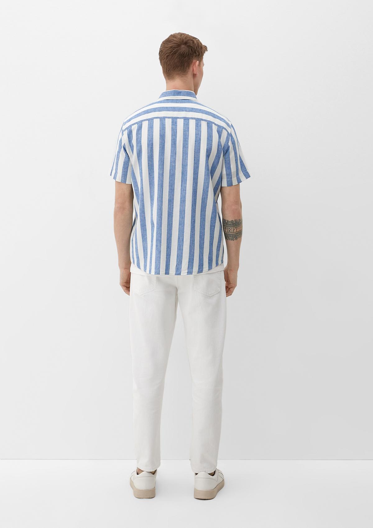s.Oliver Regular: buttondownoverhemd van een linnenmix