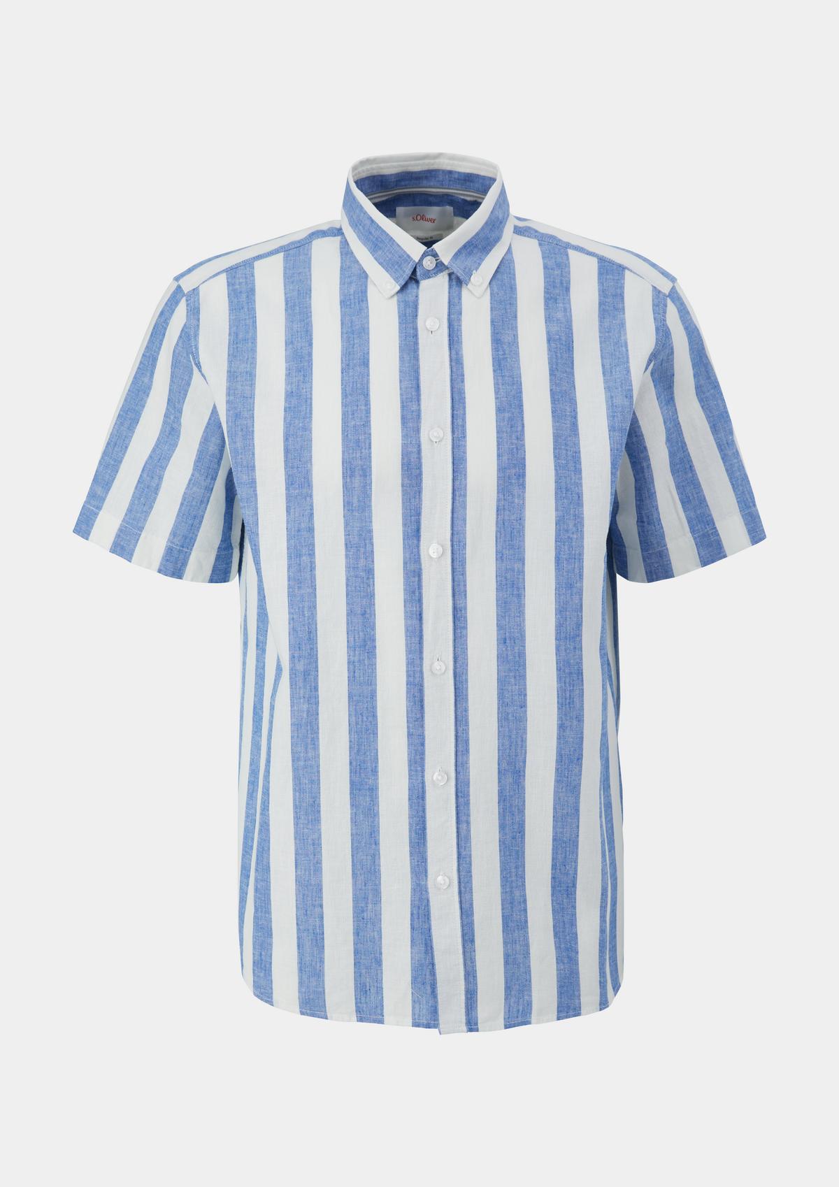 s.Oliver Regular: Button Down-Hemd aus Leinenmix
