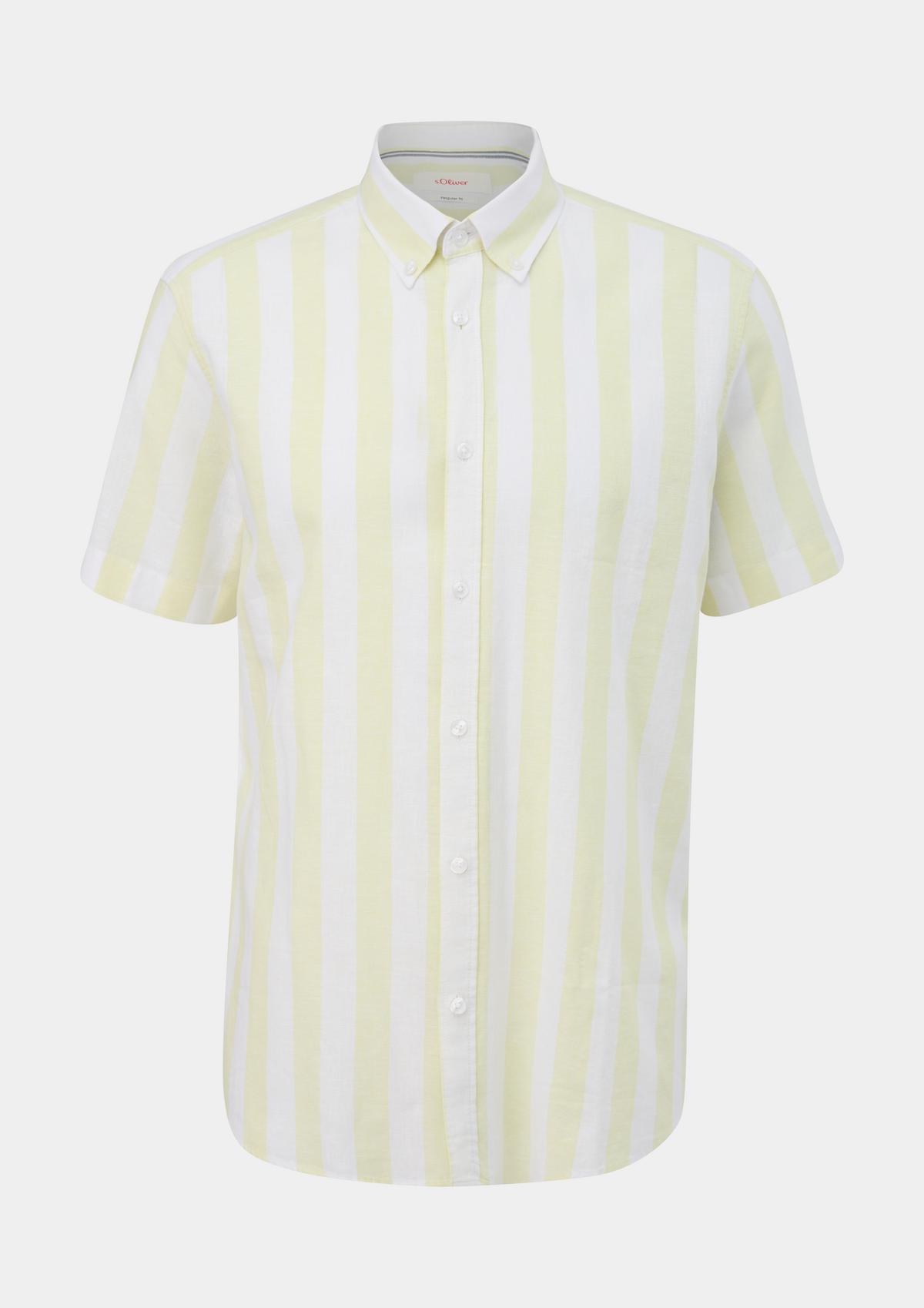 s.Oliver Regular: Button Down-Hemd aus Leinenmix