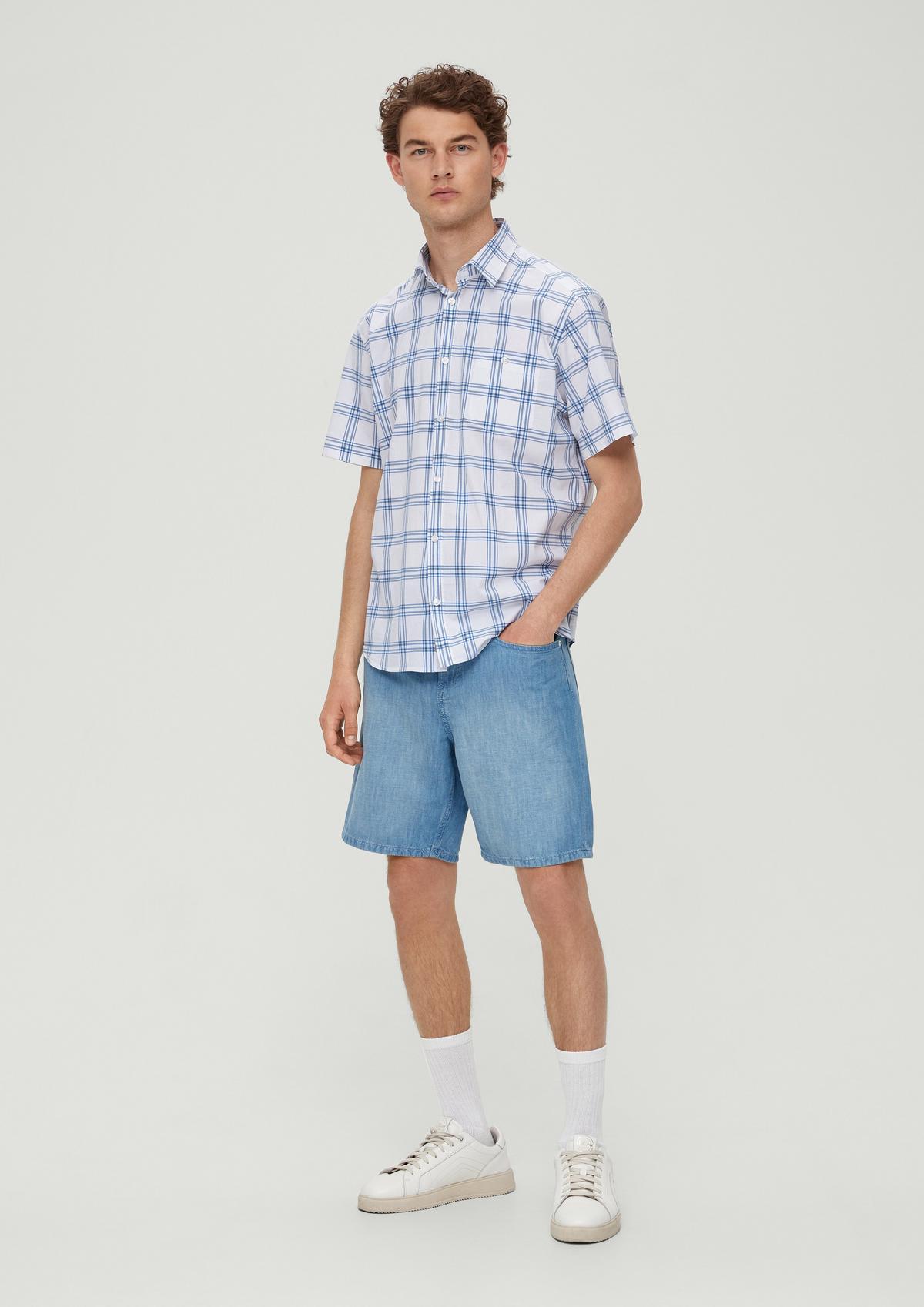 s.Oliver Regular fit: checked stretch cotton shirt