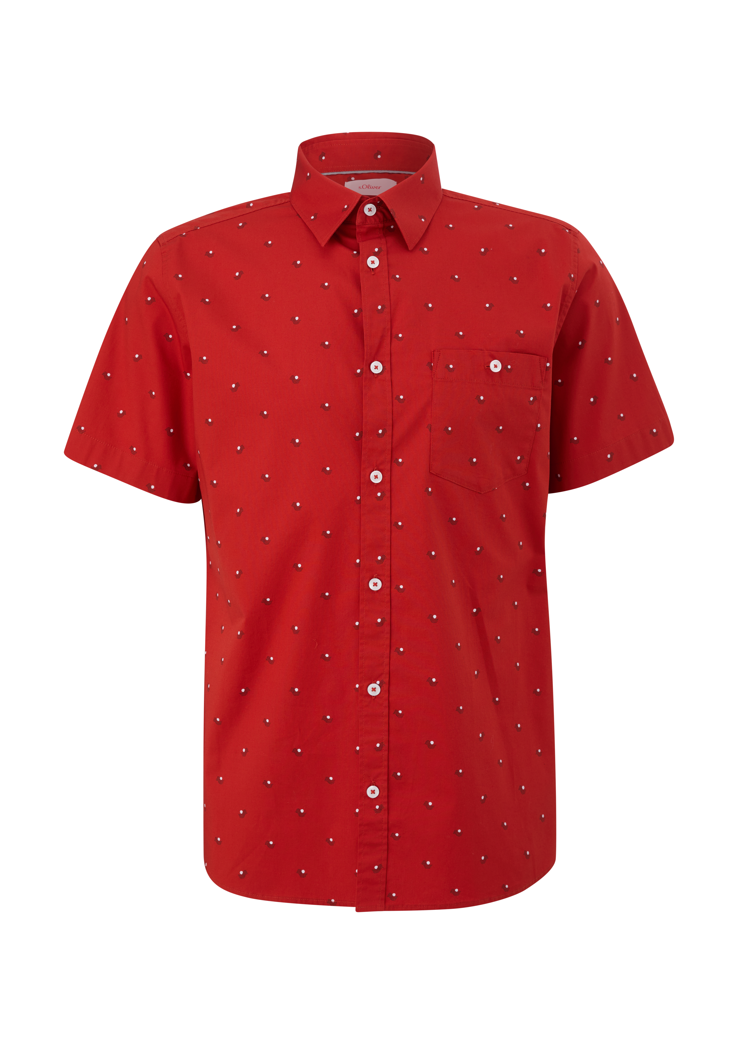 s.Oliver Slim: Kurzarmhemd mit Alloverprint