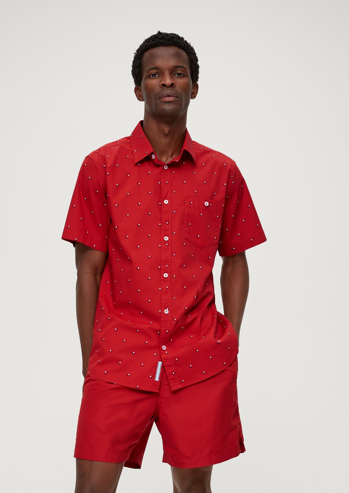 s.Oliver Slim: overhemd met korte mouwen en print all-over