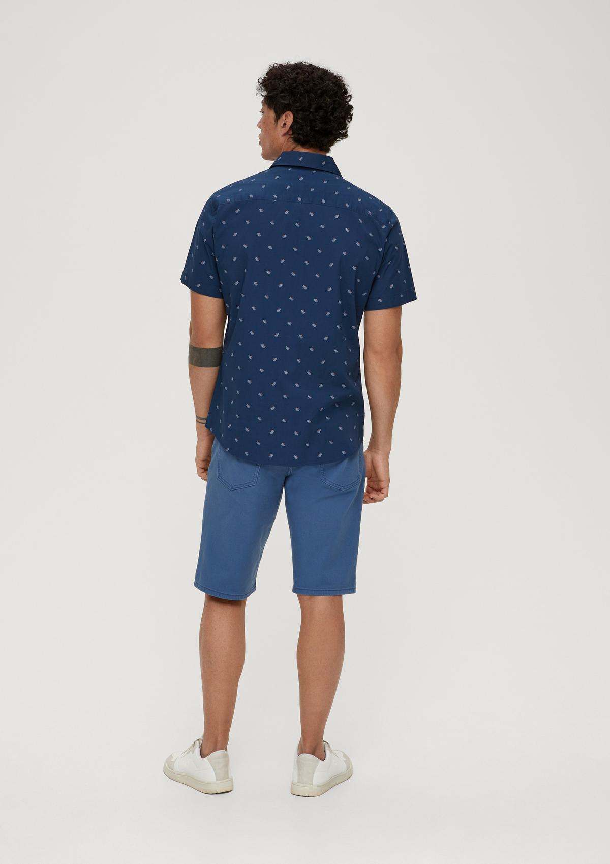 s.Oliver Slim: overhemd met korte mouwen en print all-over