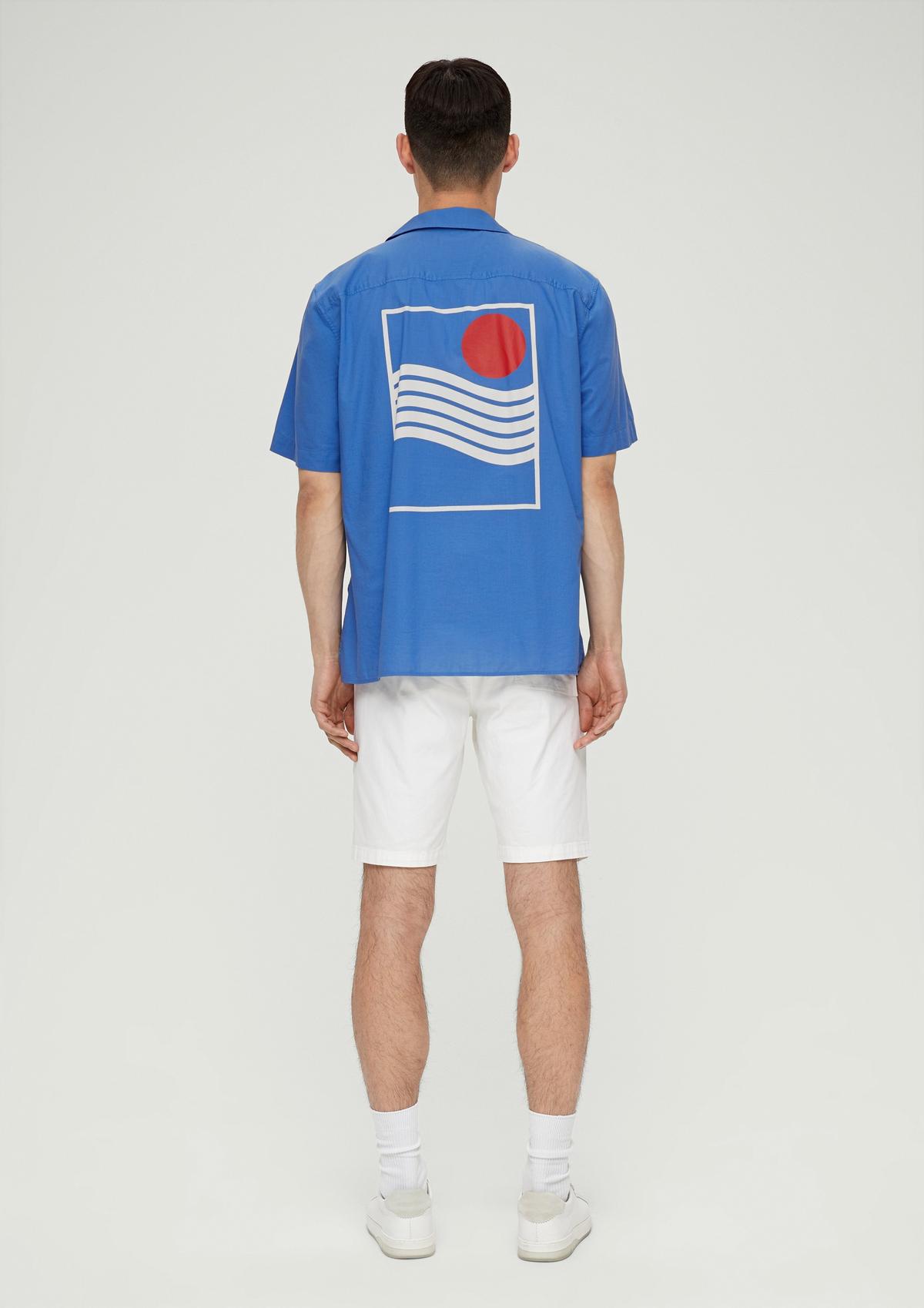 s.Oliver Relaxed fit: Short sleeve shirt with printed lettering