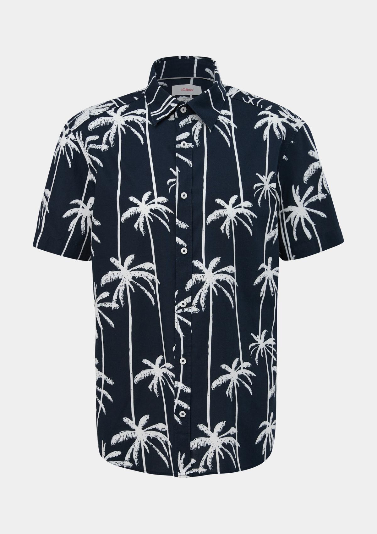 s.Oliver extra long t-shirt with palm tree print