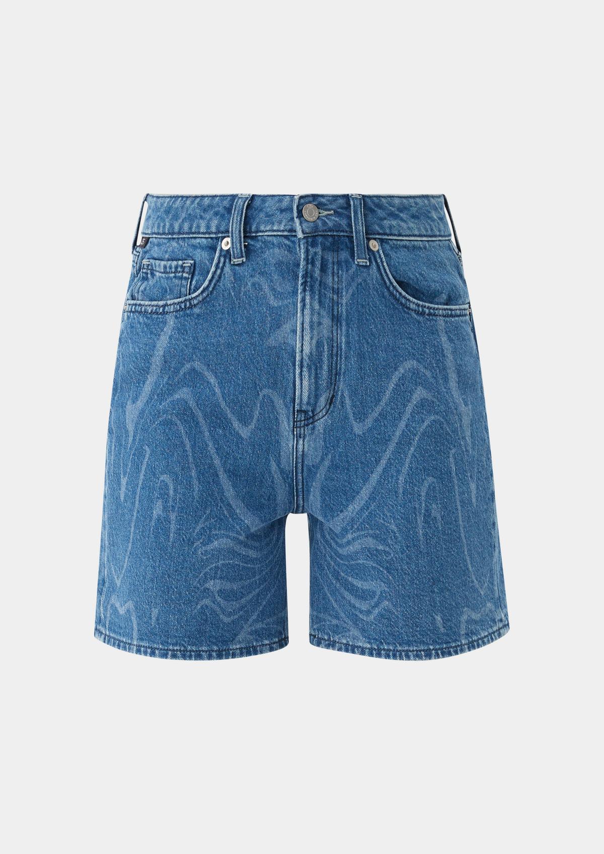 s.Oliver Jeans-Shorts Mom / Relaxed Fit / High Rise / Straight Leg / Allover-Muster