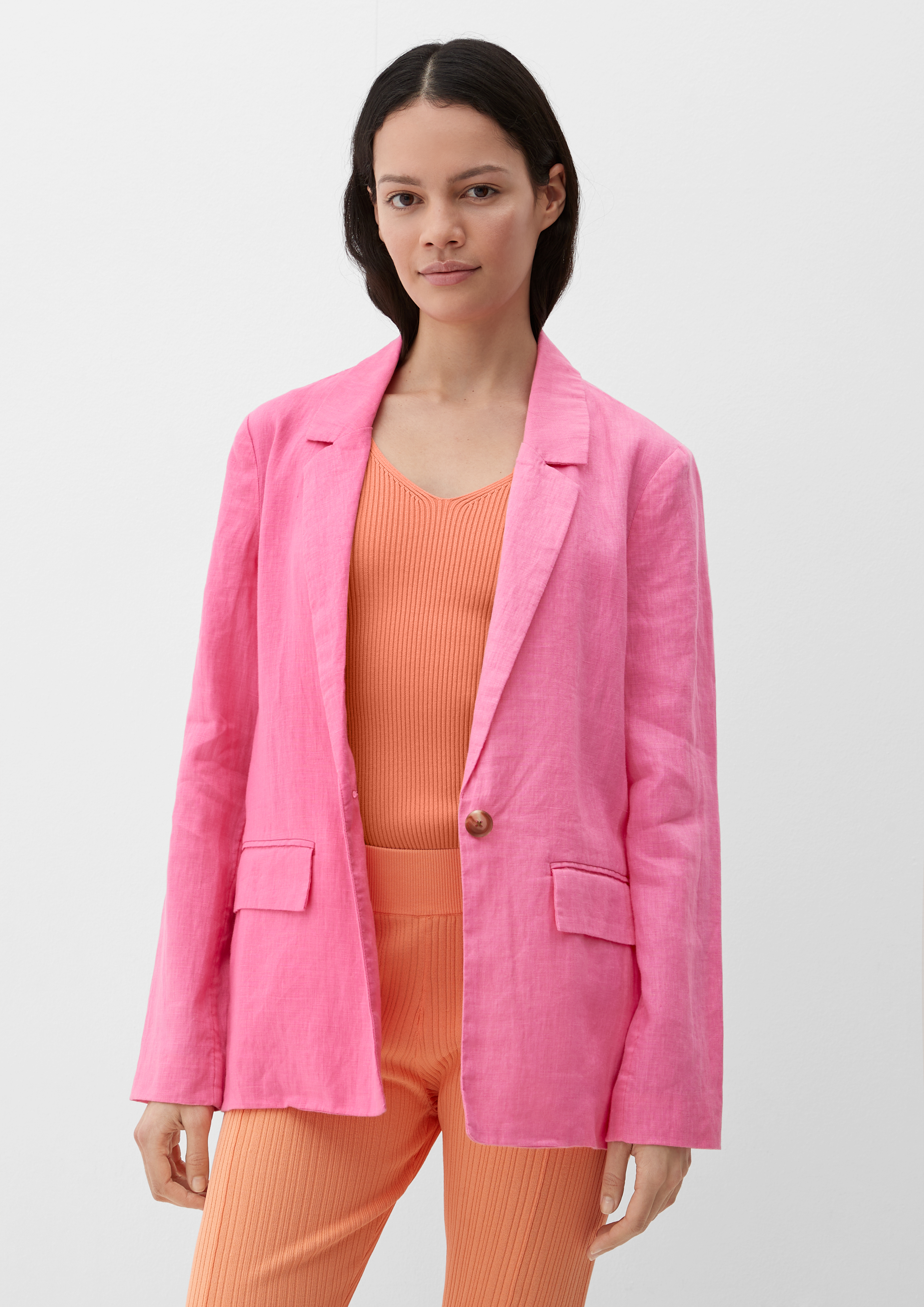 Pink linen hotsell blazer womens