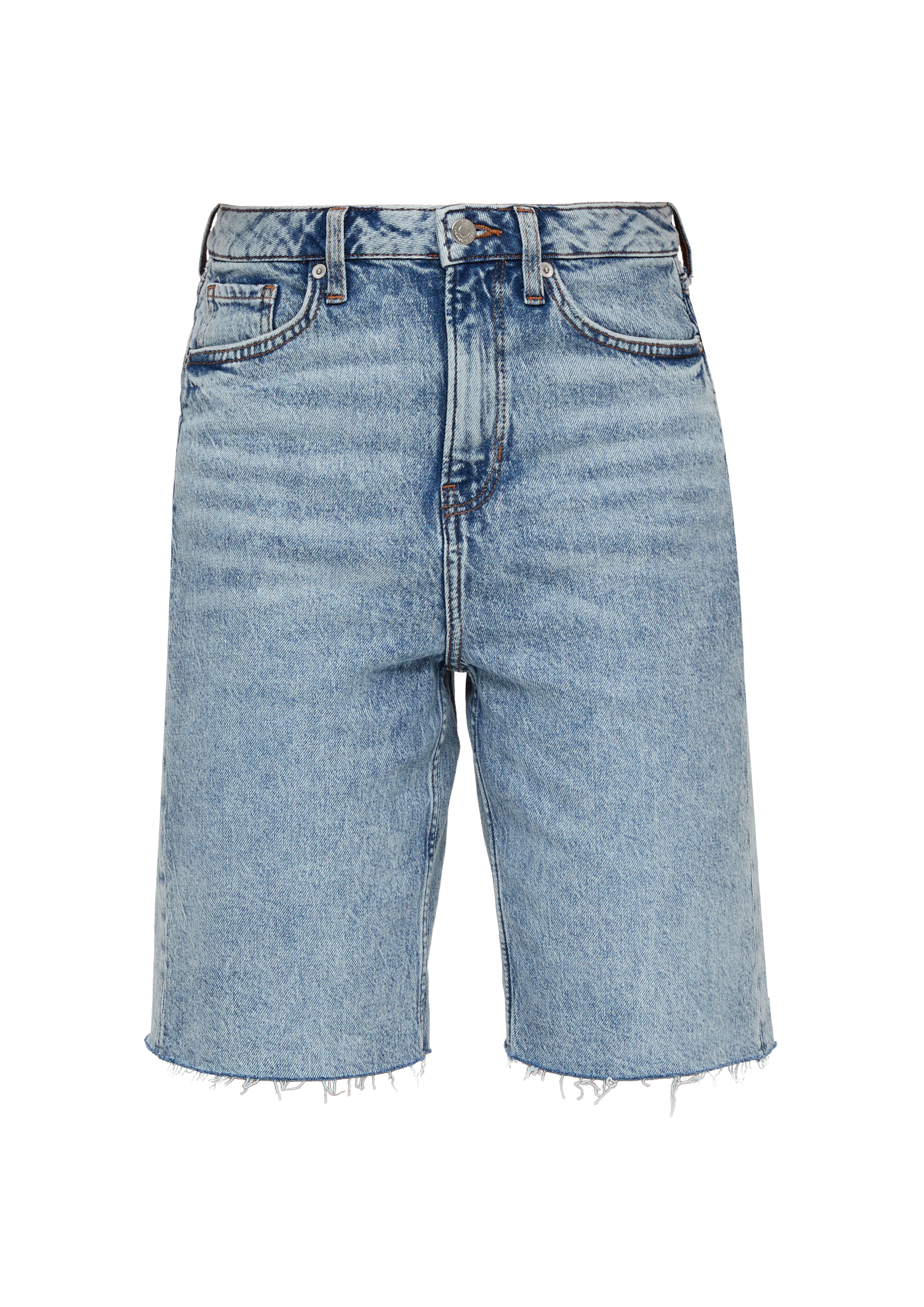 QS - Jeans-Bermuda Mom / Relaxed Fit / High Rise / Straight Leg, Damen, blau