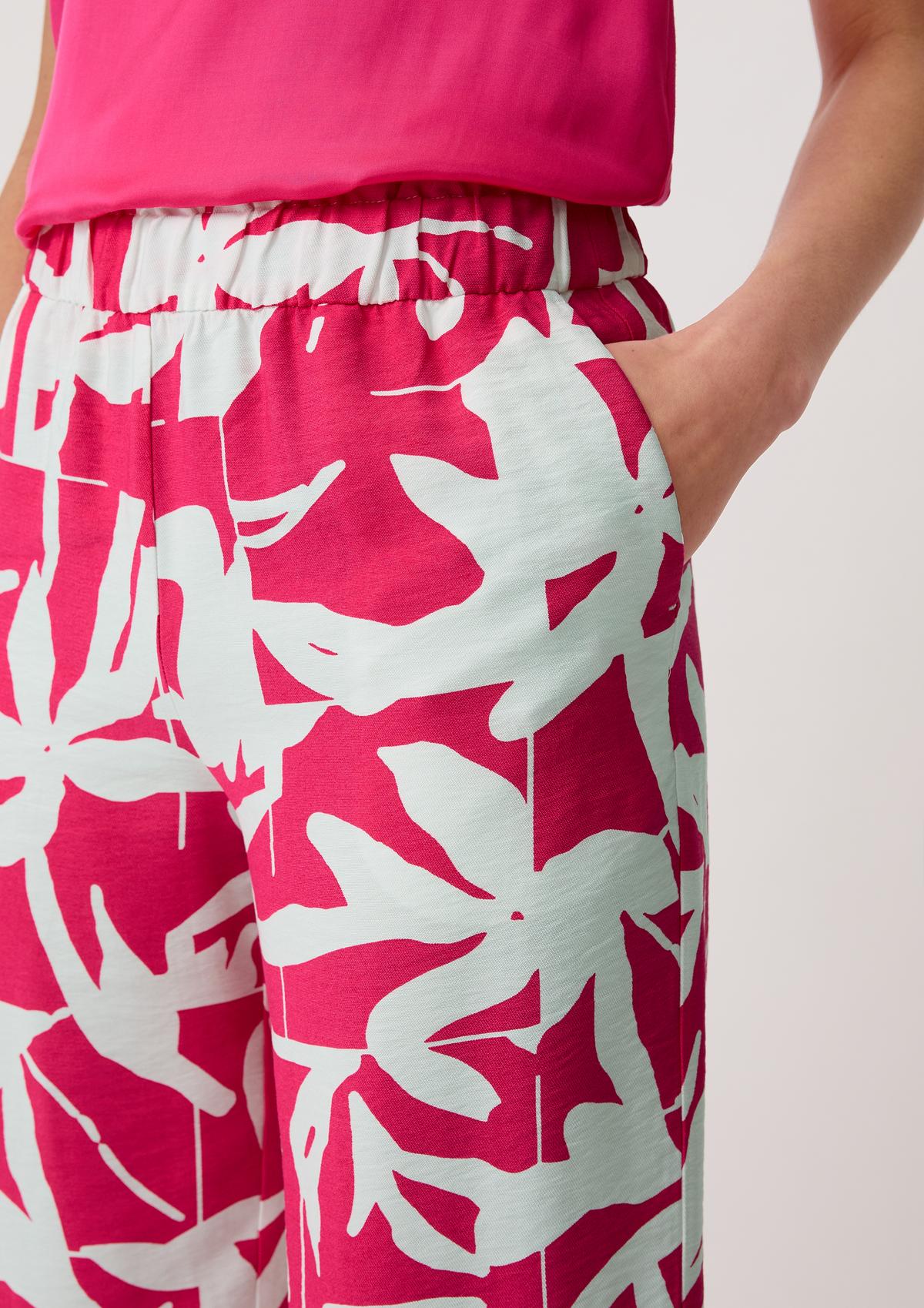 Loose: Hose mit Allover-Print | Comma - pink