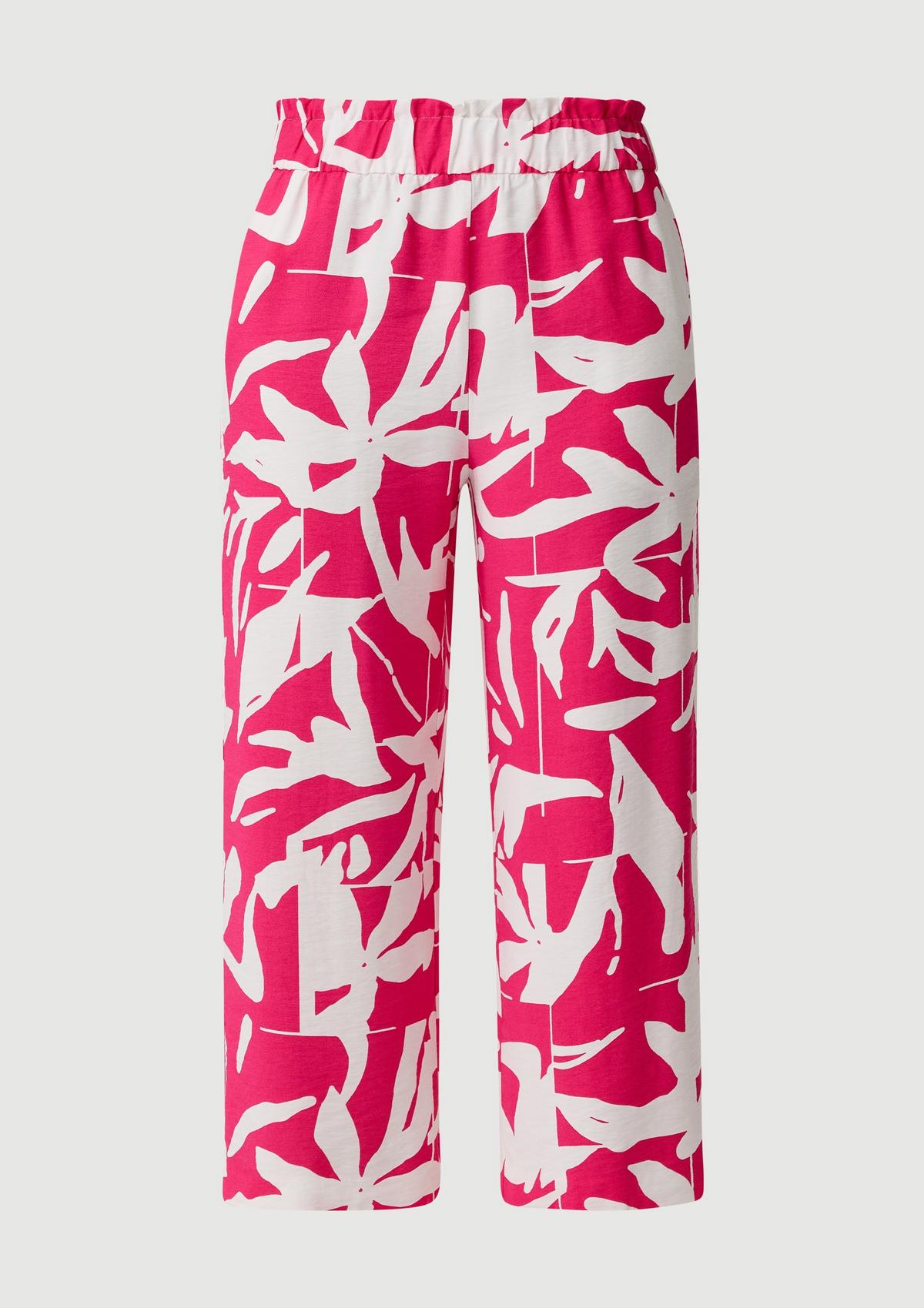 Loose: Hose mit Allover-Print | Comma pink 
