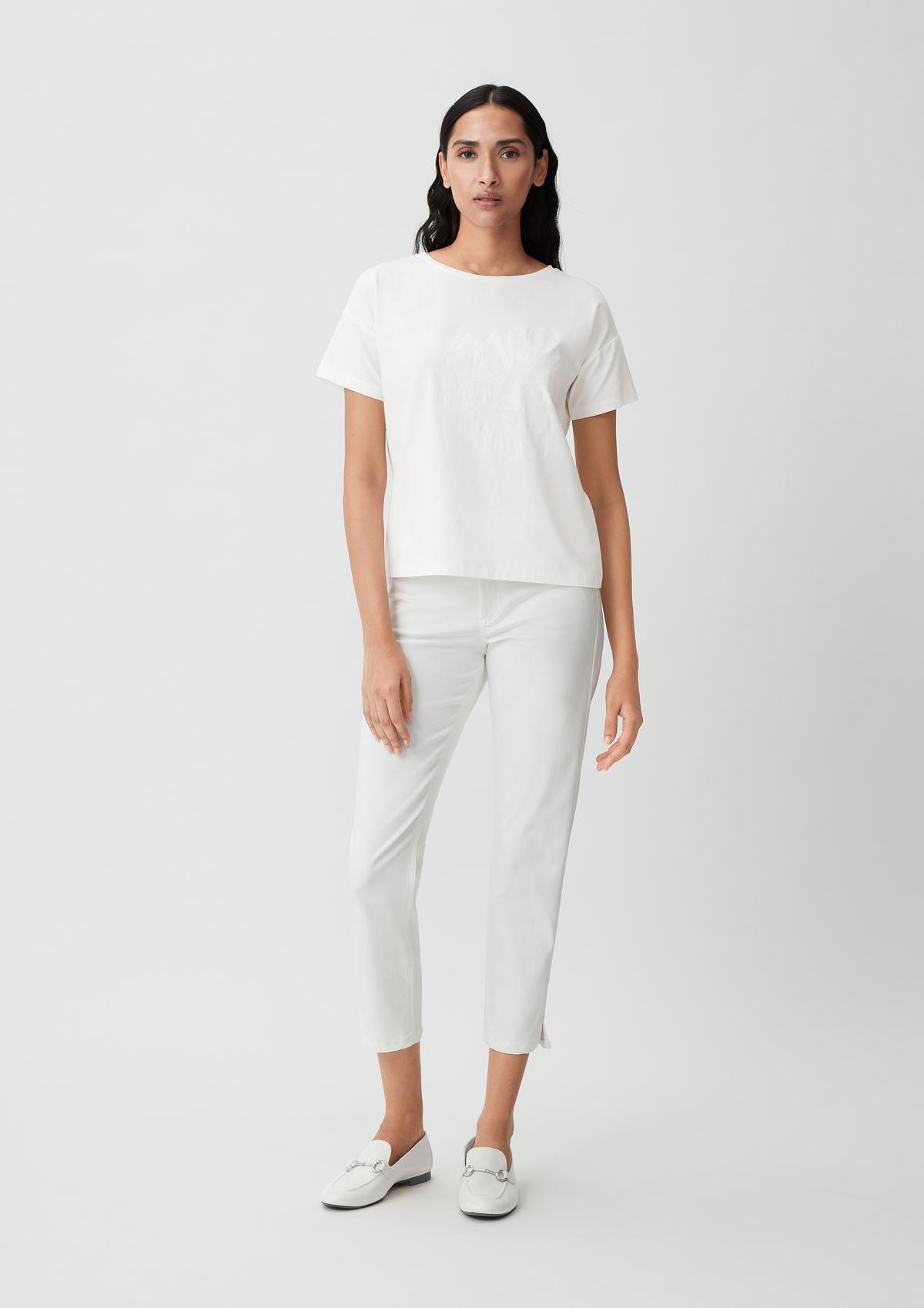 T-shirt with modal - white | Comma