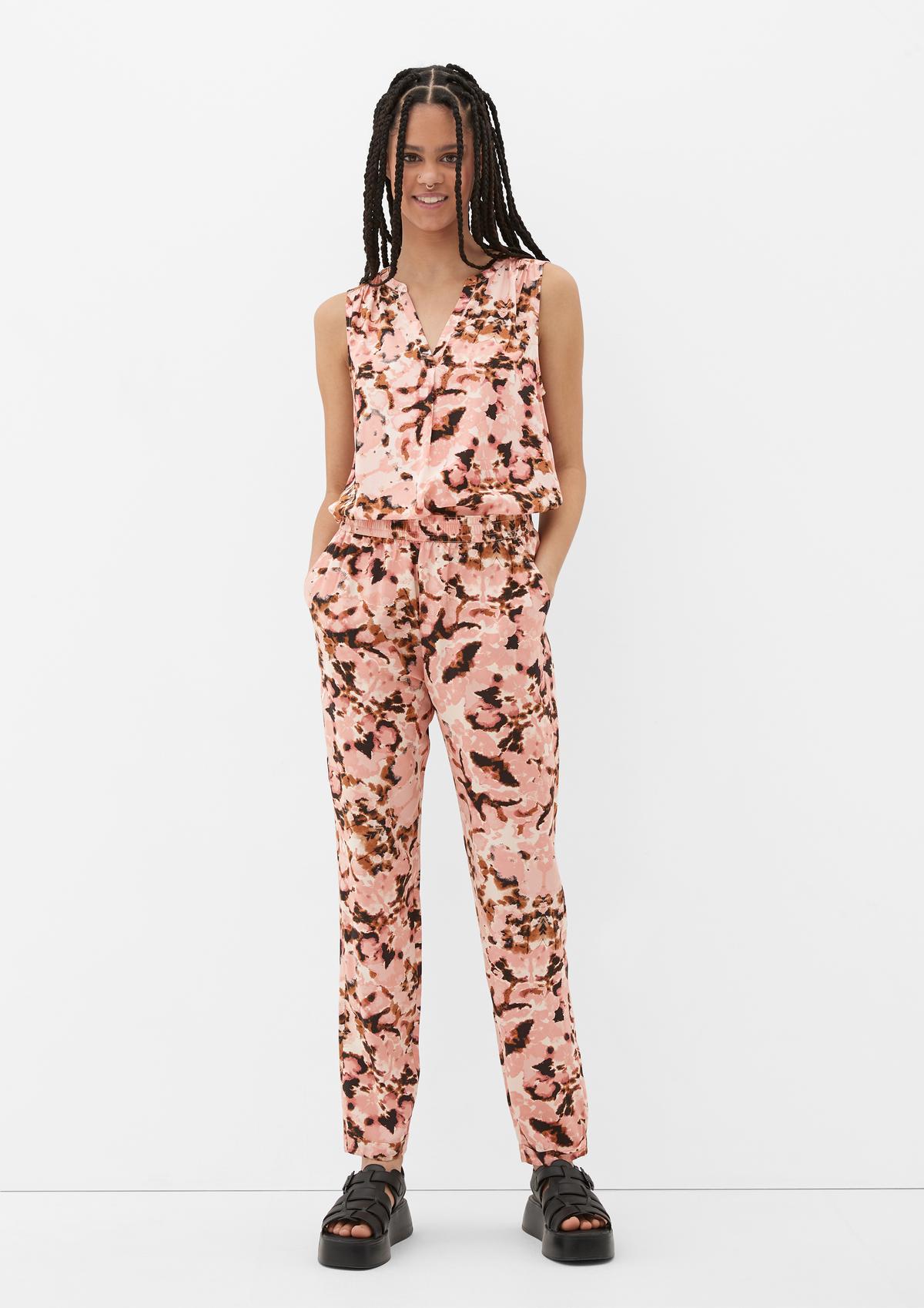 s.Oliver Loose fit: trousers with an all-over print